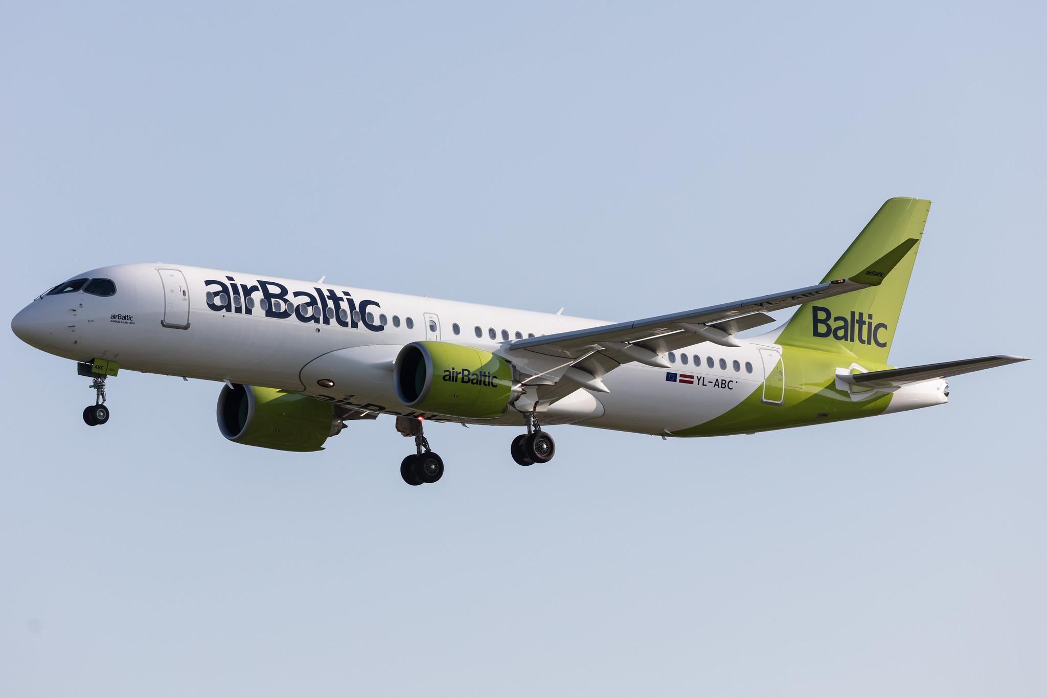 Amsterdam Schiphol: Air Baltic (BT / BTI) |  Airbus A220-300 BCS3 | YL-ABC | MSN 55127