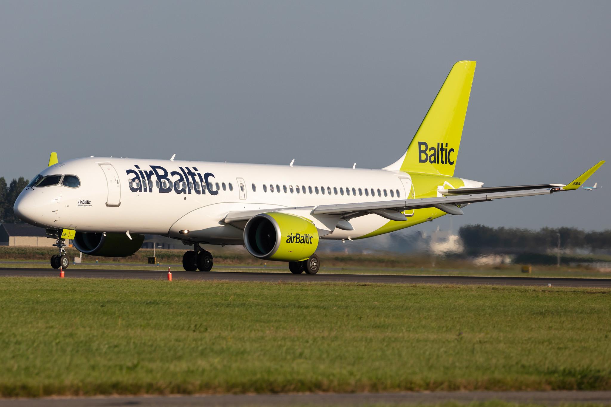 Amsterdam Schiphol: Air Baltic (BT / BTI) |  Airbus A220-300 BCS3 | YL-ABC | MSN 55127