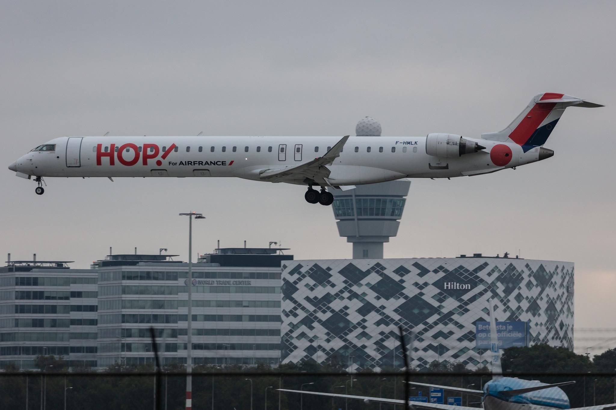 Amsterdam Schiphol: Air France (AF / AFR) | Operator: Air France Hop |  Mitsubishi CRJ-1000EL CRJX | F-HMLK | MSN 19016