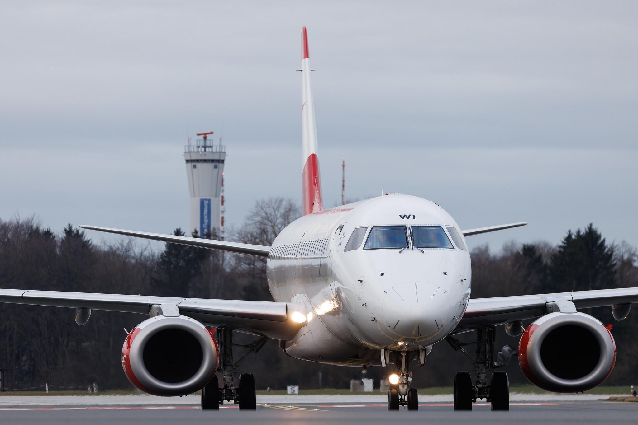 Hamburg Airport: Austrian Airlines (OS / AUA) | Embraer E195LR E195 | OE-LWI | MSN 19000500