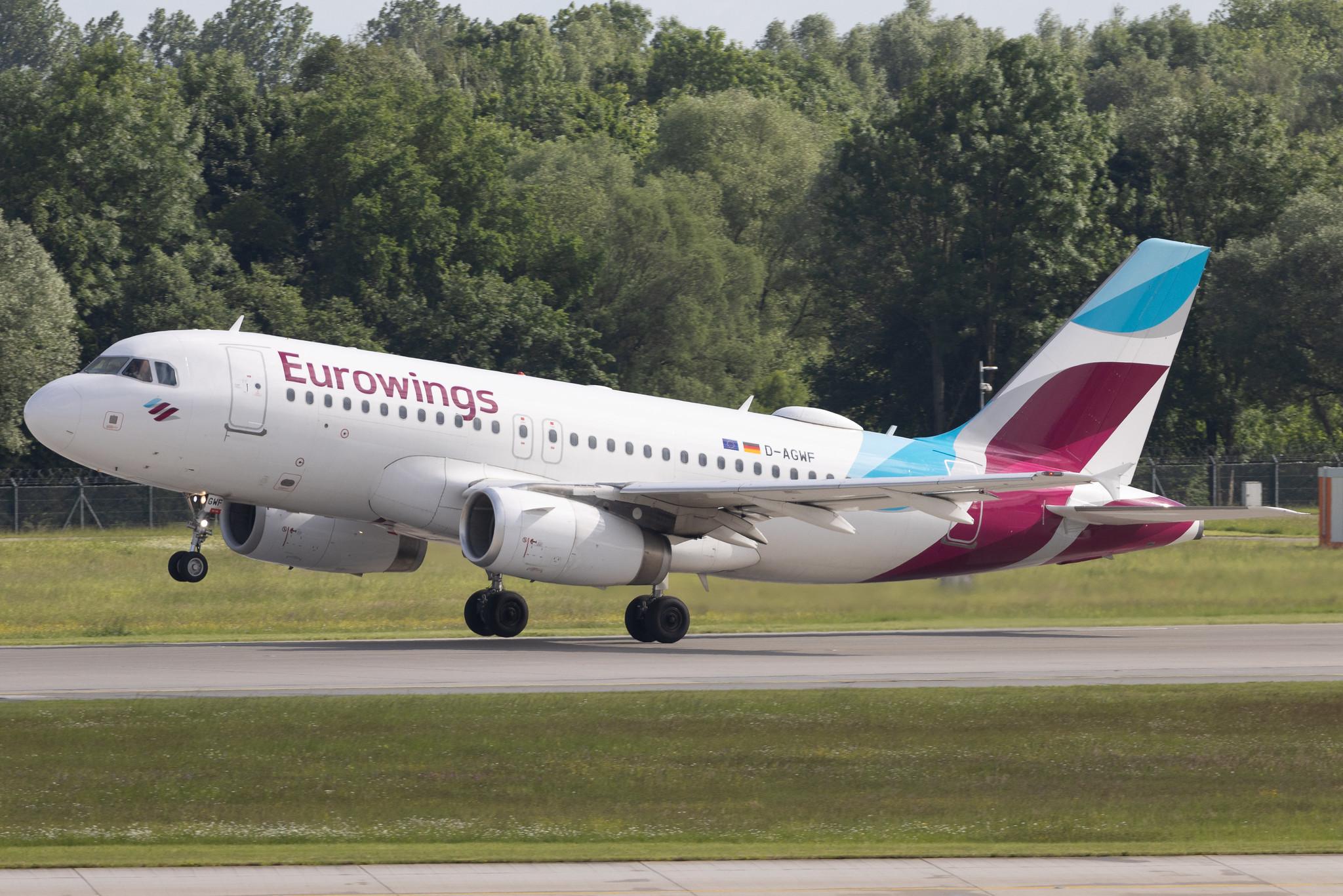 Munich Airport: Eurowings (EW / EWG) | Airbus A319-132 A319 | D-AGWF | MSN 3172