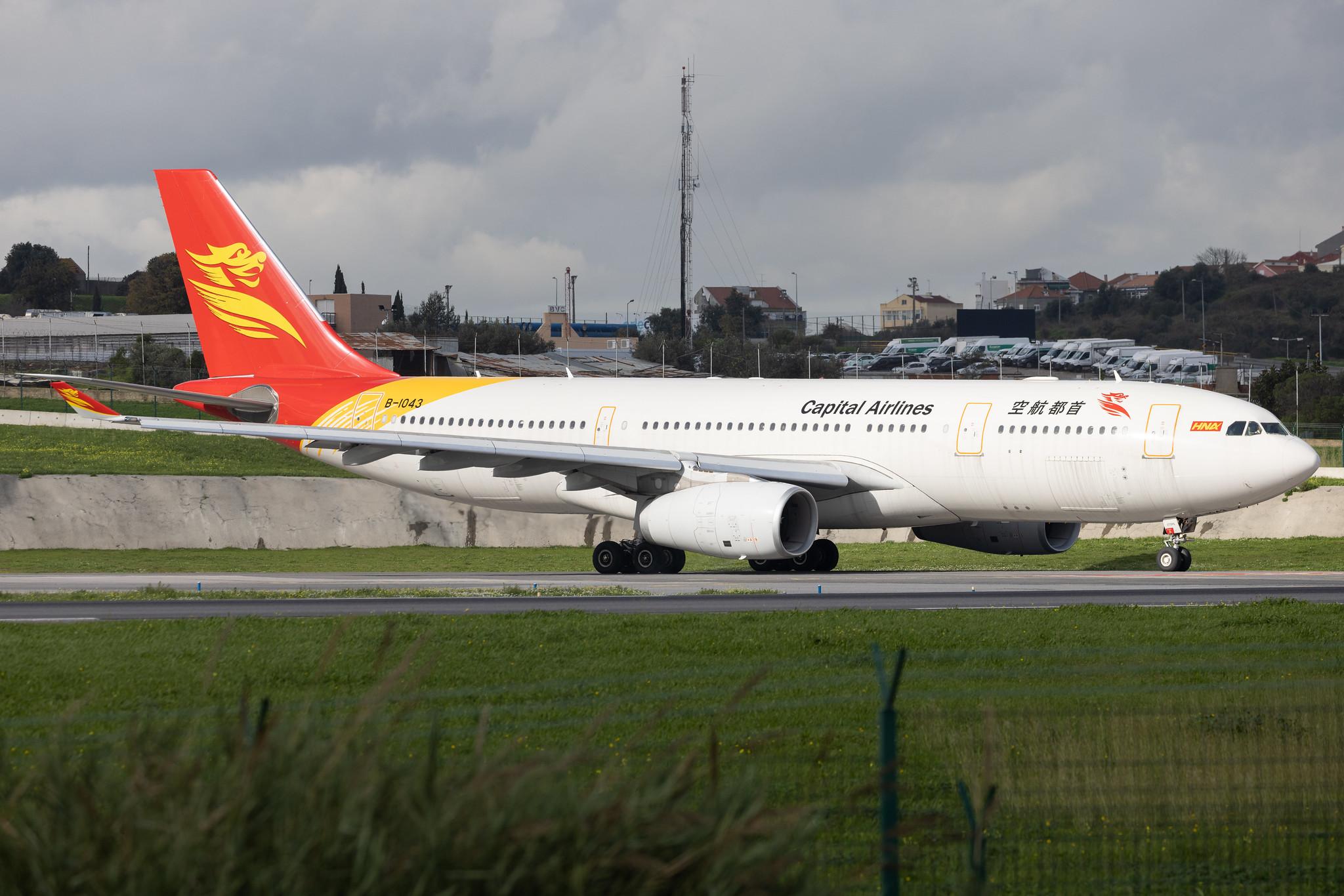 Aeroporto de Lisboa: Capital Airlines (JD / CBJ) | Airbus A330-243 A332 | B-1043 | MSN 1847