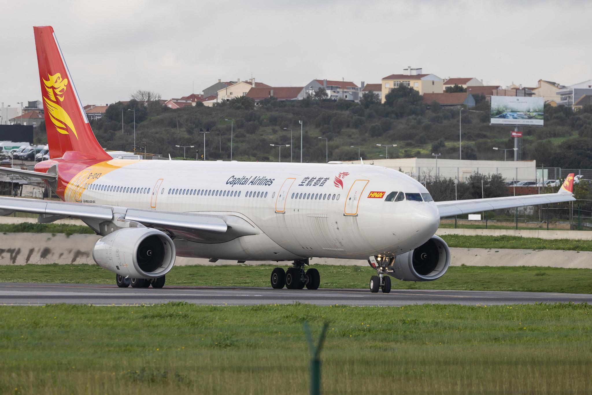 Aeroporto de Lisboa: Capital Airlines (JD / CBJ) | Airbus A330-243 A332 | B-1043 | MSN 1847