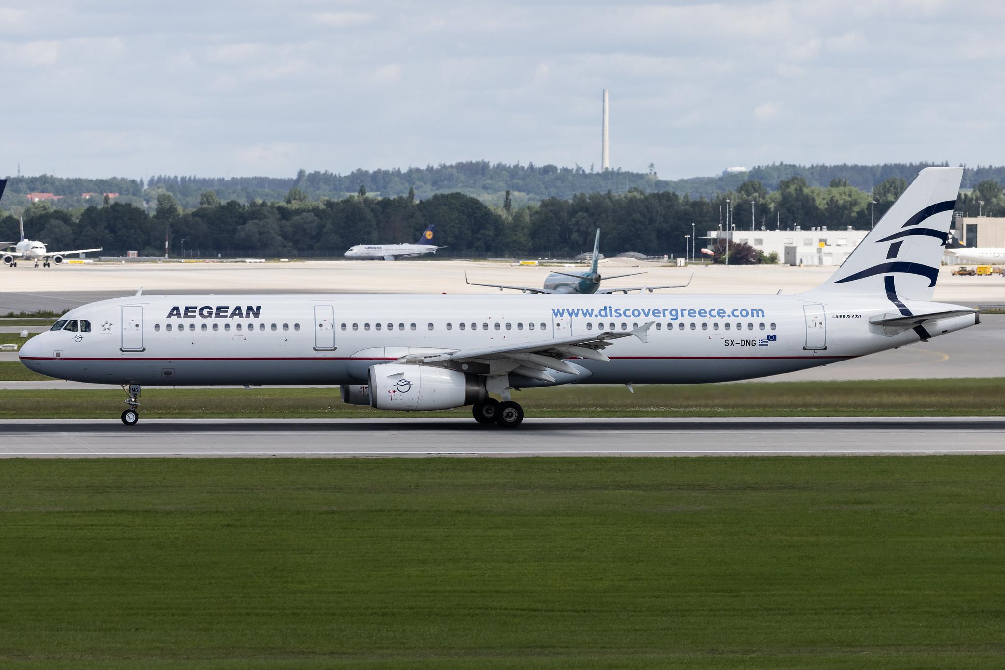 Munich Airport: Aegean Airlines (A3 / AEE) | Airbus A321-231 A321 | SX-DNG | MSN 2610
