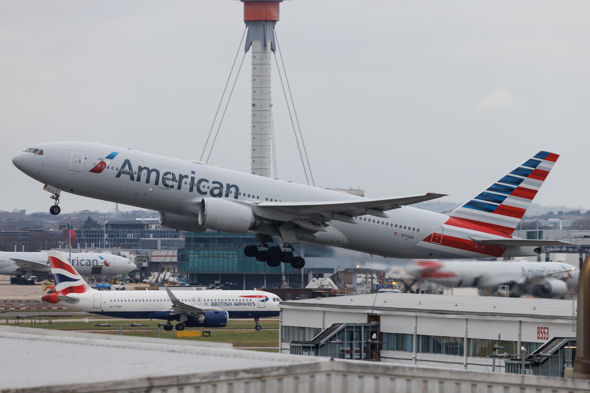 London Heathrow: American Airlines (AA / AAL) |  Boeing 777-223(ER) B772 | N770AN | MSN 29578