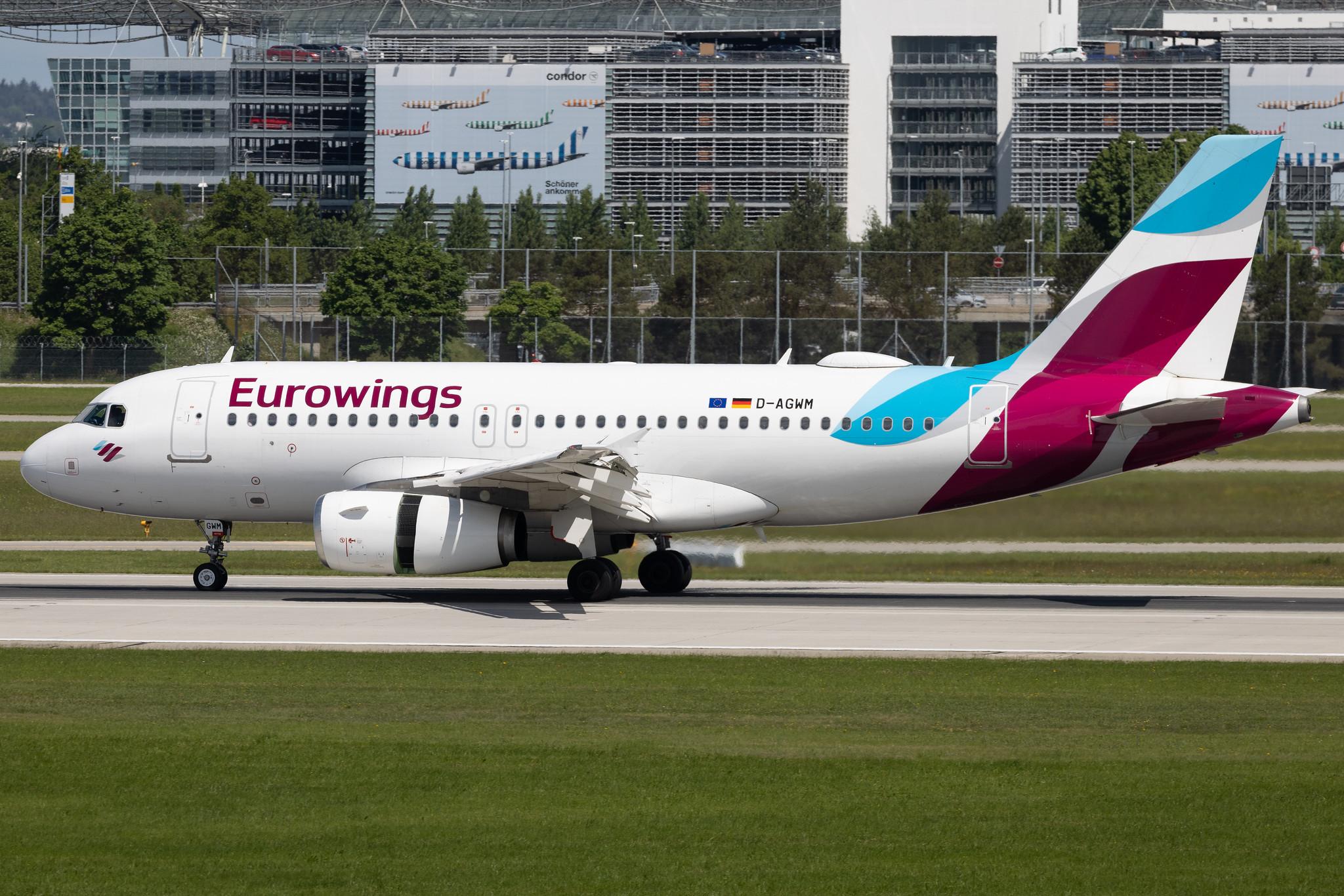 Munich Airport: Eurowings (EW / EWG) | Airbus A319-132 A319 | D-AGWM | MSN 3839