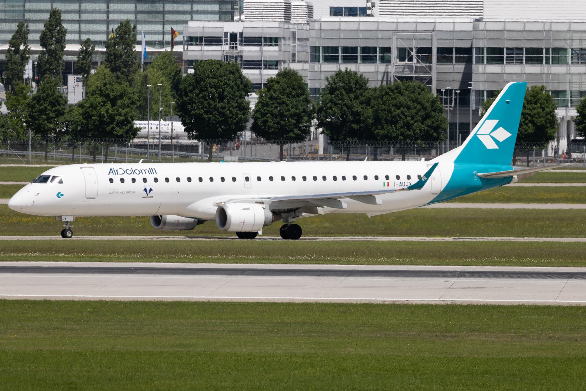 Munich Airport: Air Dolomiti (EN / DLA) | Embraer E195LR E195 | I-ADJY | MSN 19000300