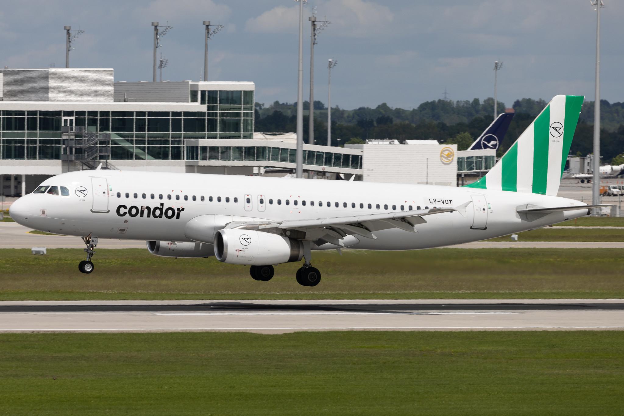 Munich Airport: Condor (DE / CFG) | Operator: Heston Airlines | Airbus A320-232 A320 | LY-VUT | MSN 03275