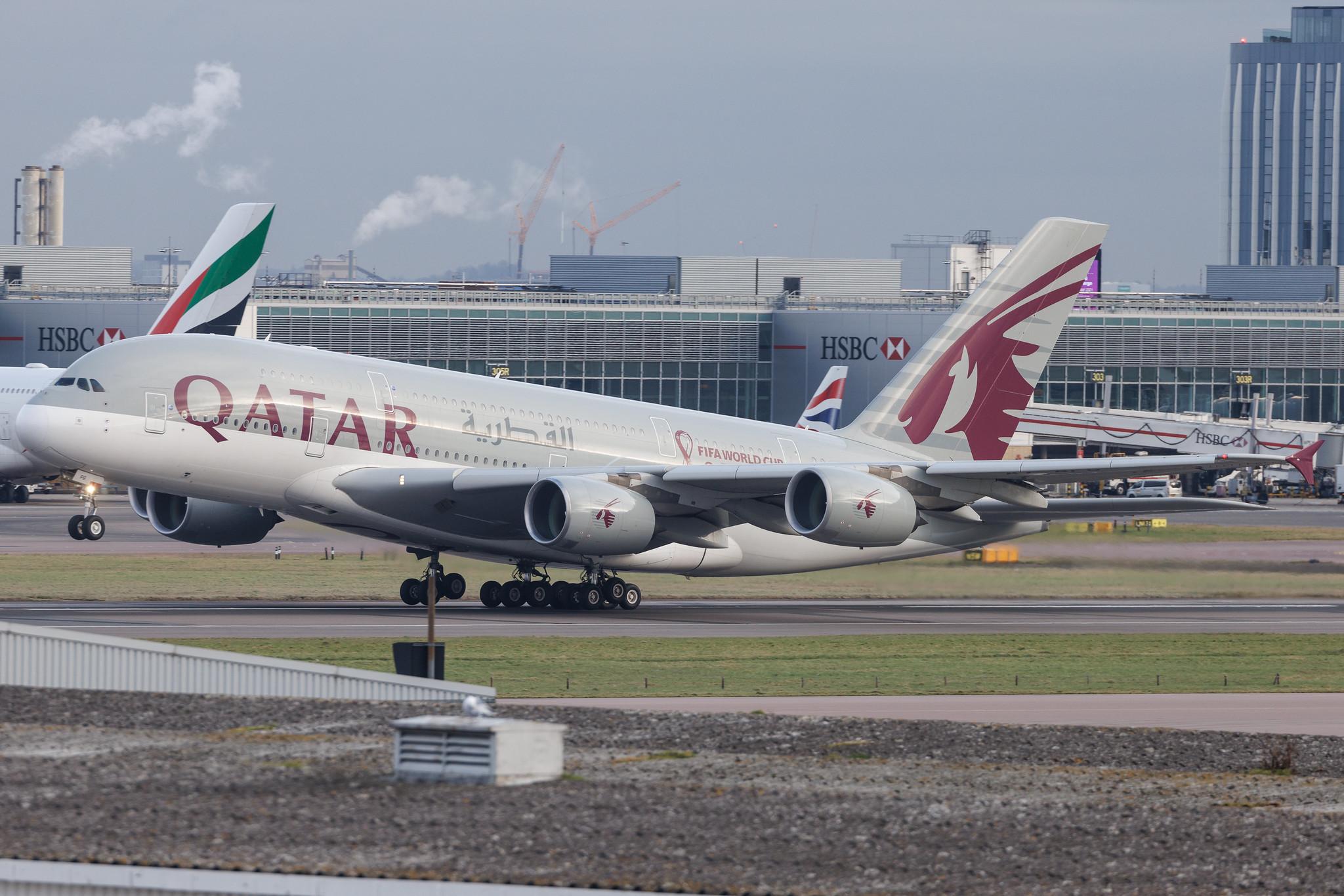 London Heathrow: Qatar Airways (QR / QTR) | Airbus A380-861 A388 | A7-APG | MSN 193