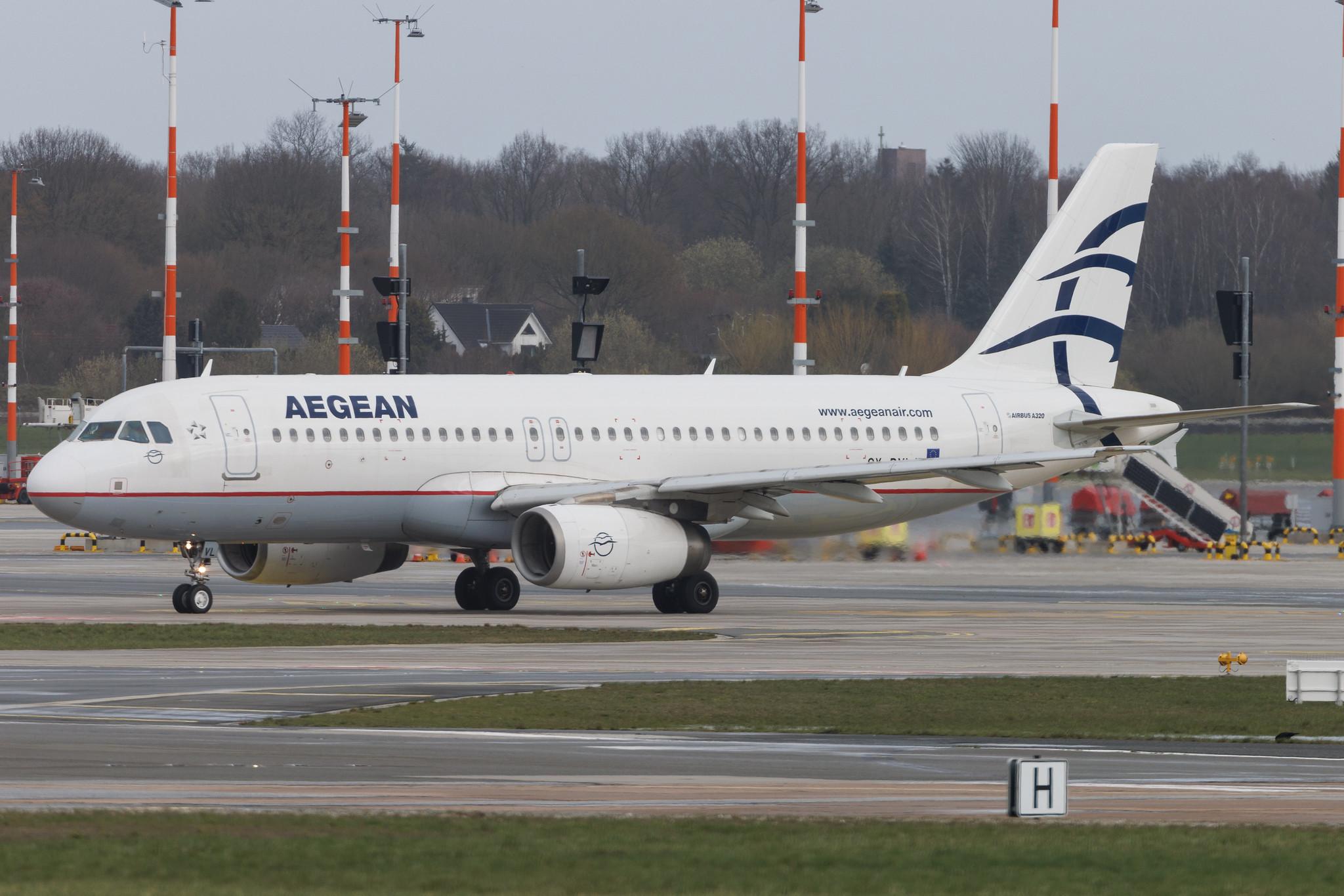 Hamburg Airport: Aegean Airlines (A3 / AEE) | Airbus A320-232 A320 | SX-DVL | MSN 3423