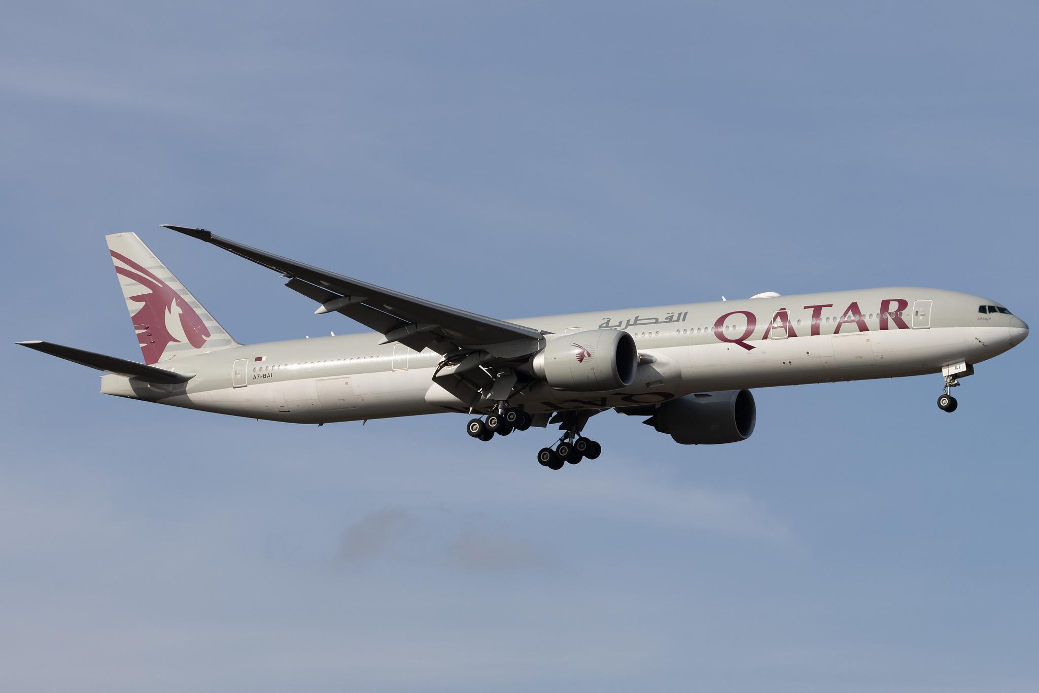 Frankfurt Airport: Qatar Airways (QR / QTR) | Boeing 777-3DZ(ER) B77W | A7-BAI | MSN 36095