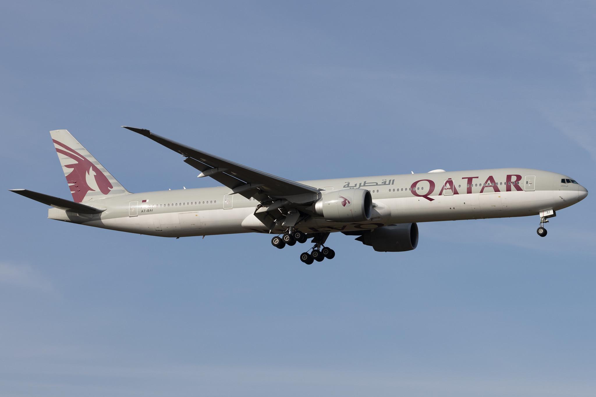 Frankfurt Airport: Qatar Airways (QR / QTR) | Boeing 777-3DZ(ER) B77W | A7-BAI | MSN 36095