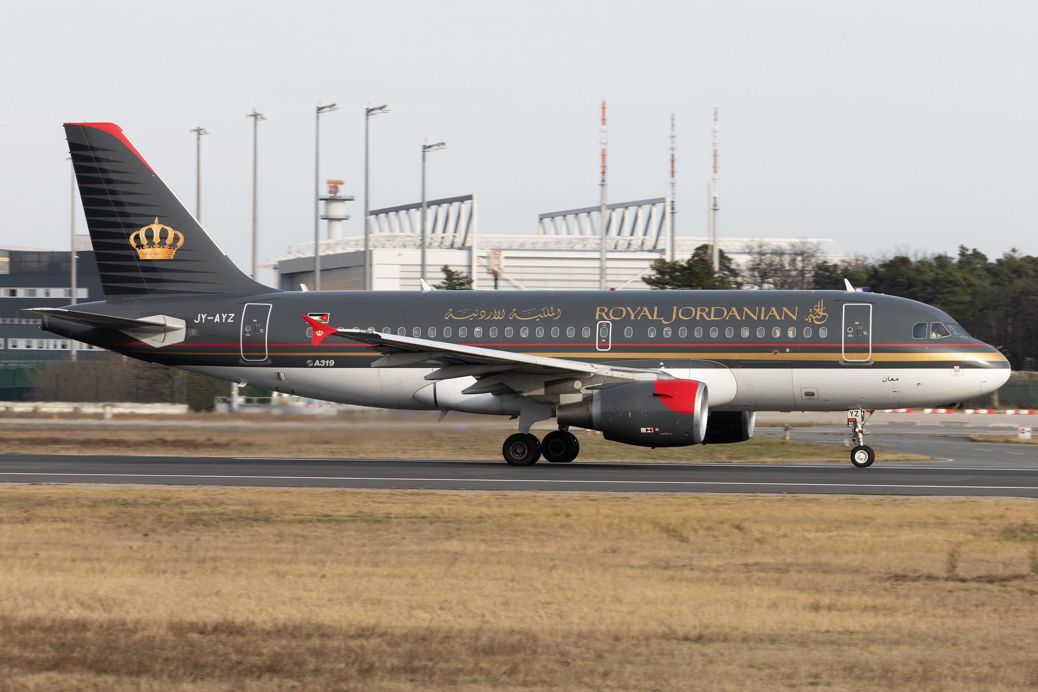 Frankfurt Airport: Royal Jordanian (RJ / RJA) |  Airbus A319-111 A319 | JY-AYZ | MSN 2497