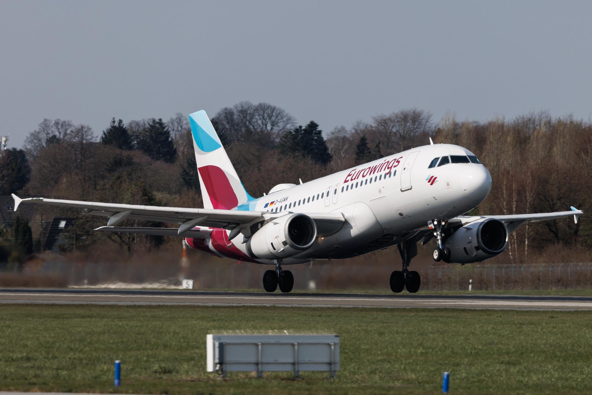 Hamburg Airport: Eurowings (EW / EWG) | Airbus A319-132 A319 | D-AGWN | MSN 3841