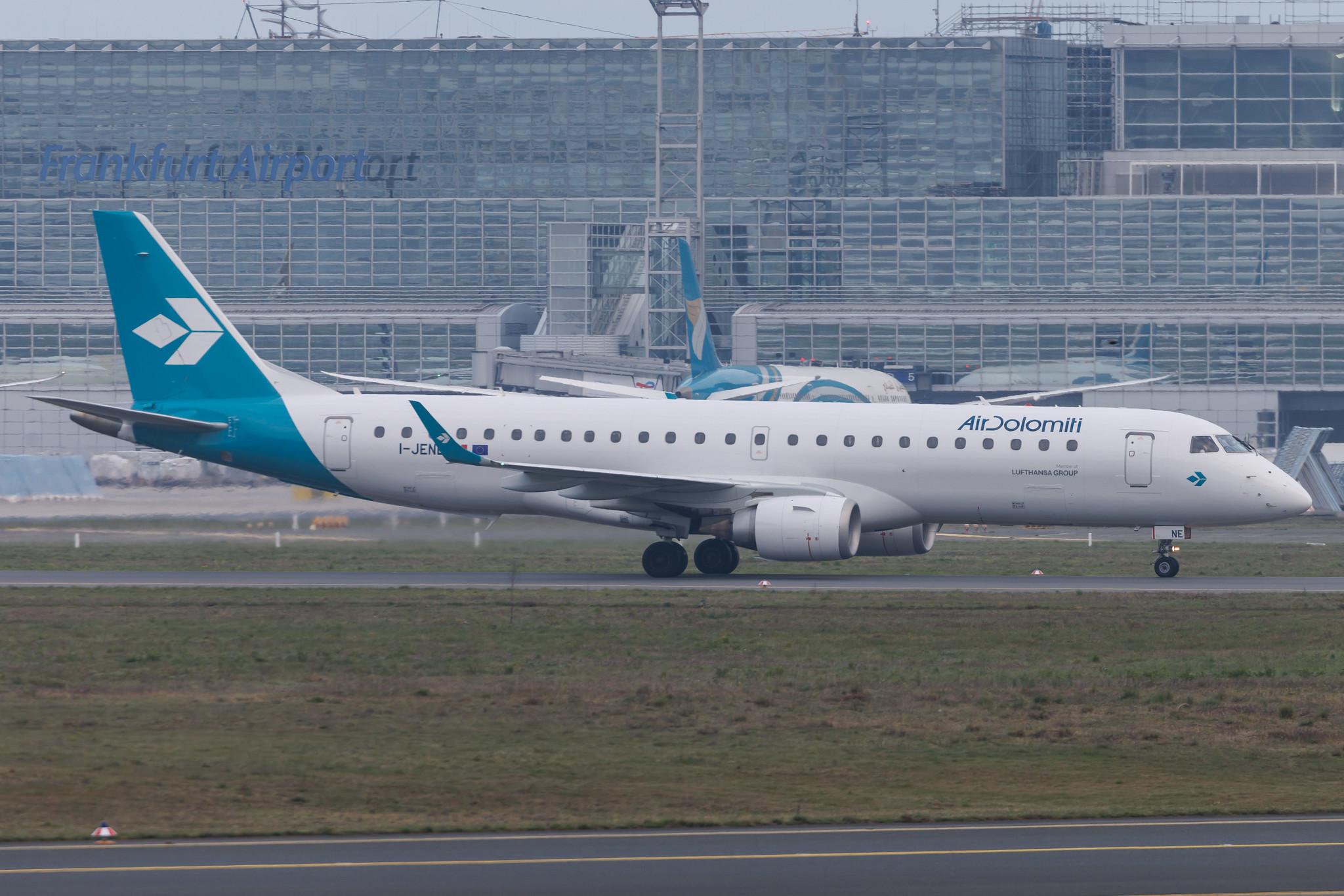 Frankfurt Airport: Air Dolomiti (EN / DLA) | Embraer E190LR E190 | I-JENE | MSN 19000333