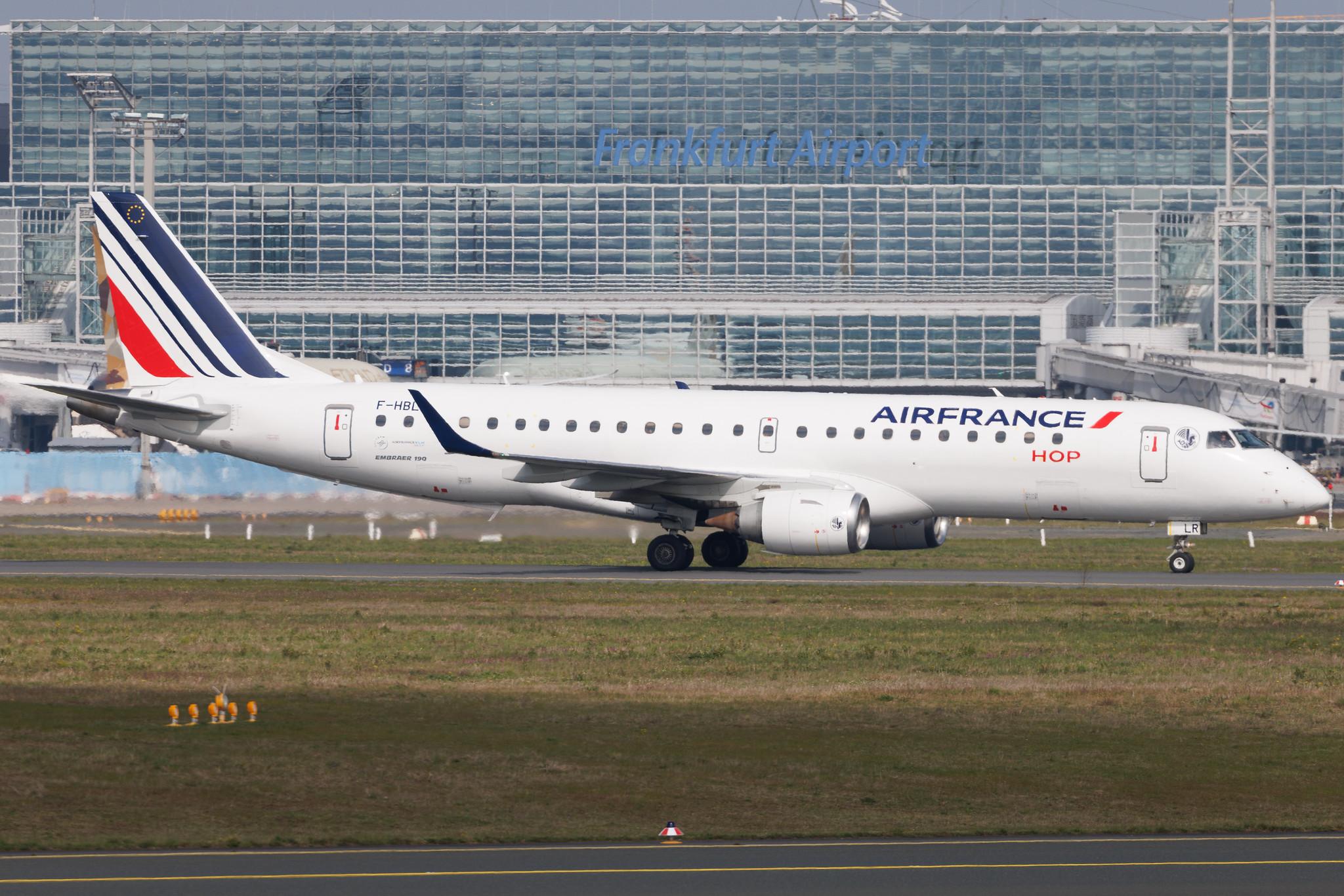 Frankfurt Airport: Air France (AF / AFR) | Operator: Air France Hop | Embraer E190STD E190 | F-HBLR | MSN 19000322