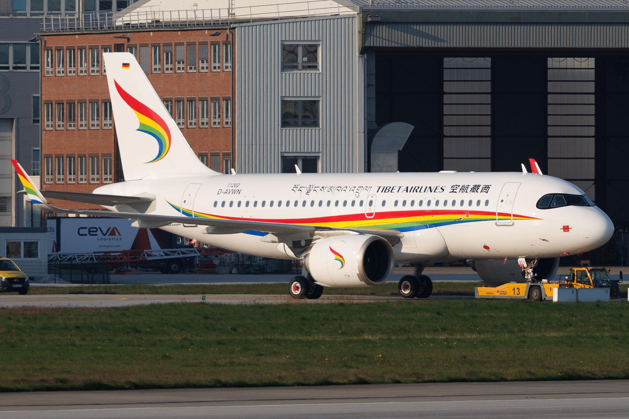 Hamburg Finkenwerder: Tibet Airlines (TV / TBA) | Airbus A319-153N A19N | D-AVWN | B-32C1 | MSN 11202