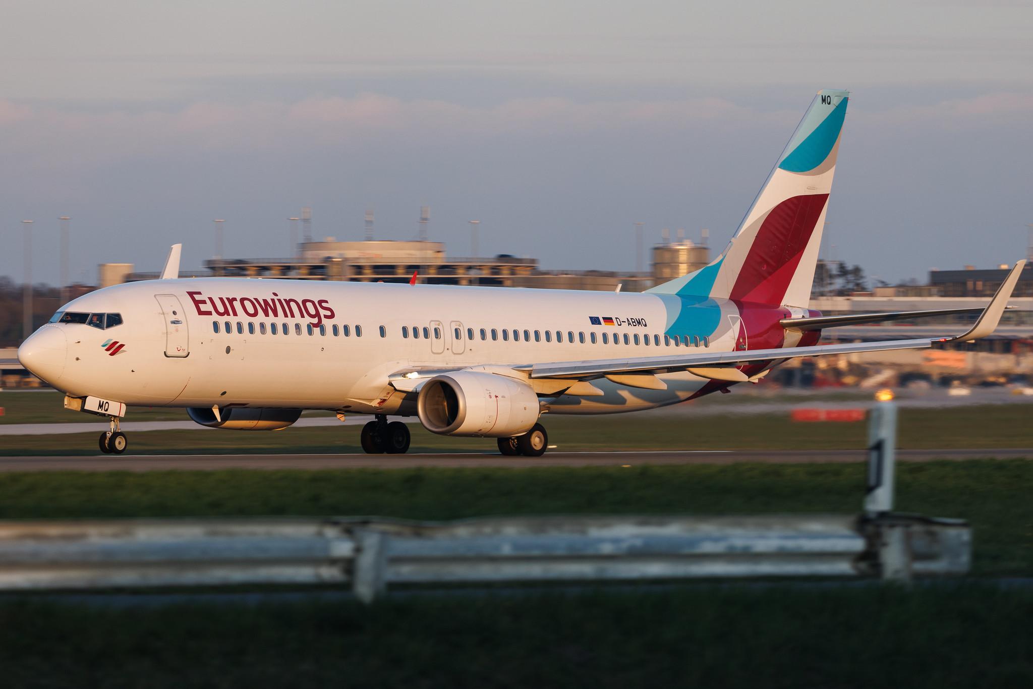 Hamburg Airport: Eurowings (EW / EWG) | Operator: TUI fly | Boeing 737-86J B738 | D-ABMQ | MSN 37780