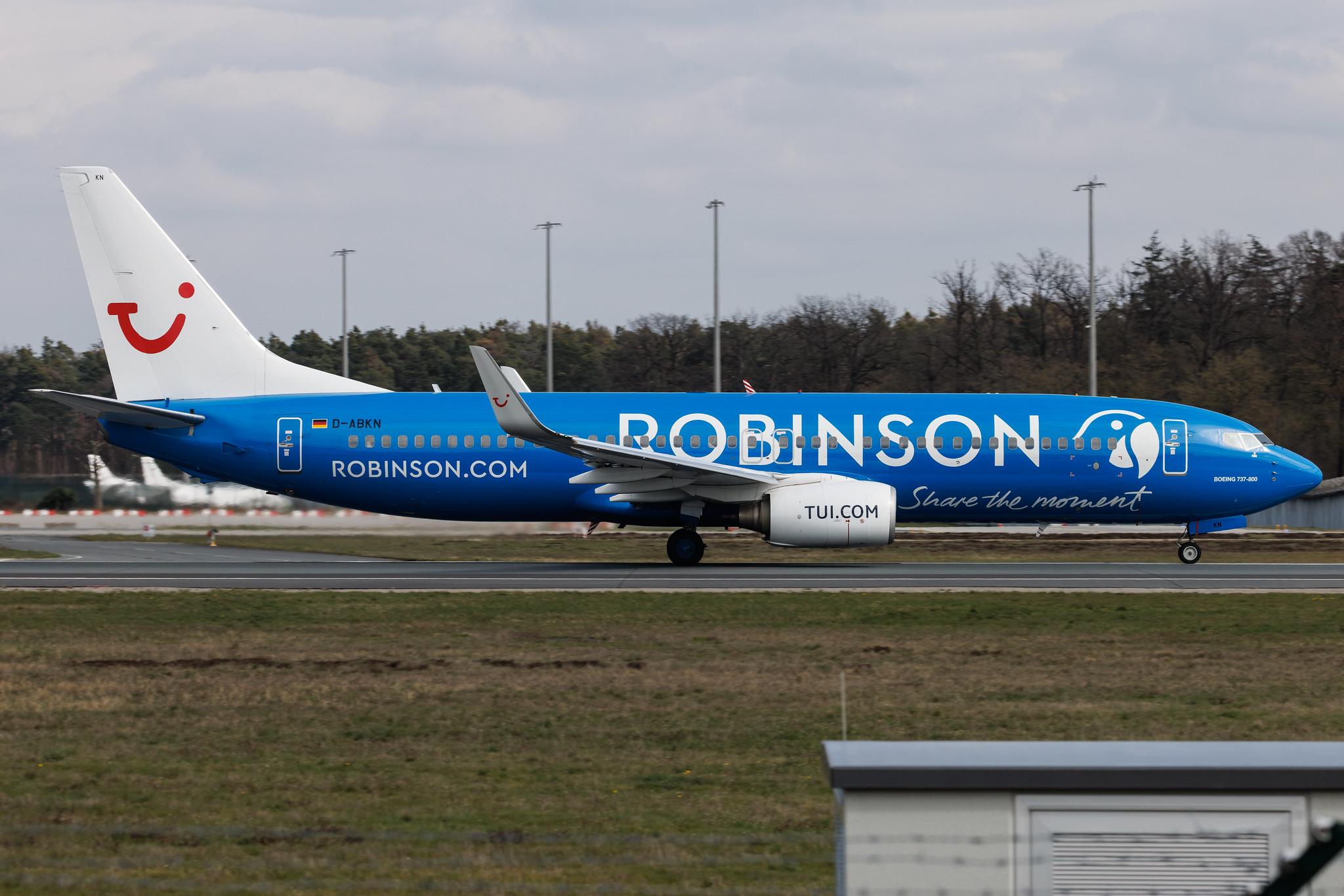 Frankfurt Airport: TUI (X3 / TUI) | Livery: Robinson Club Resorts Livery | Operator: TUI fly | Boeing 737-86J B738 | D-ABKN | MSN 37756