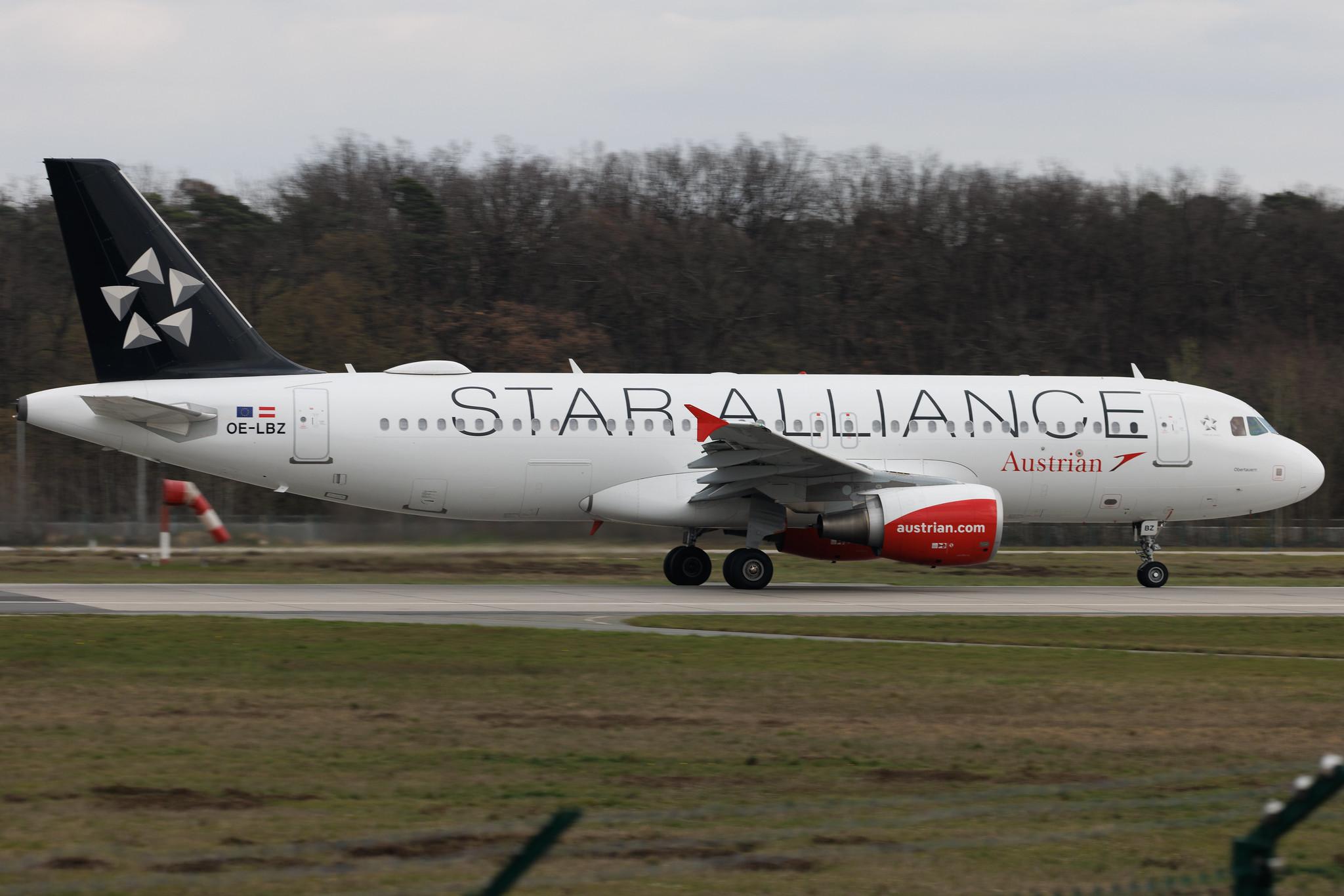 Frankfurt Airport: Austrian Airlines (OS / AUA) | Livery: Star Alliance Livery | Airbus A320-214 A320 | OE-LBZ | MSN 5181