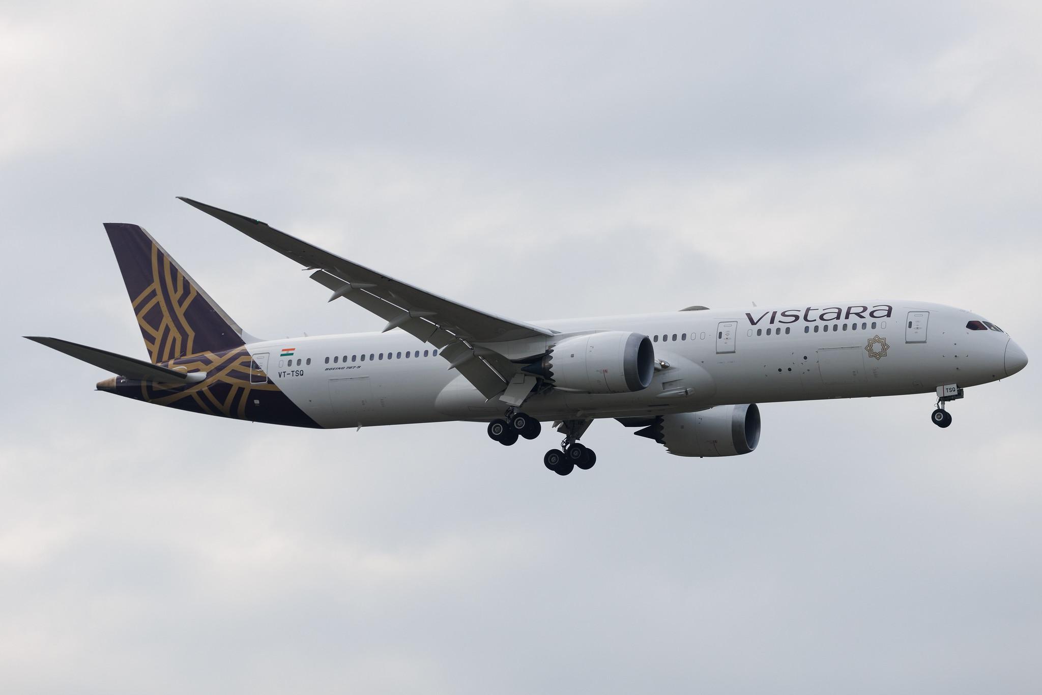 Frankfurt Airport: Vistara (UK / VTI) | Boeing 787-9 Dreamliner B789 | VT-TSQ | MSN 62725