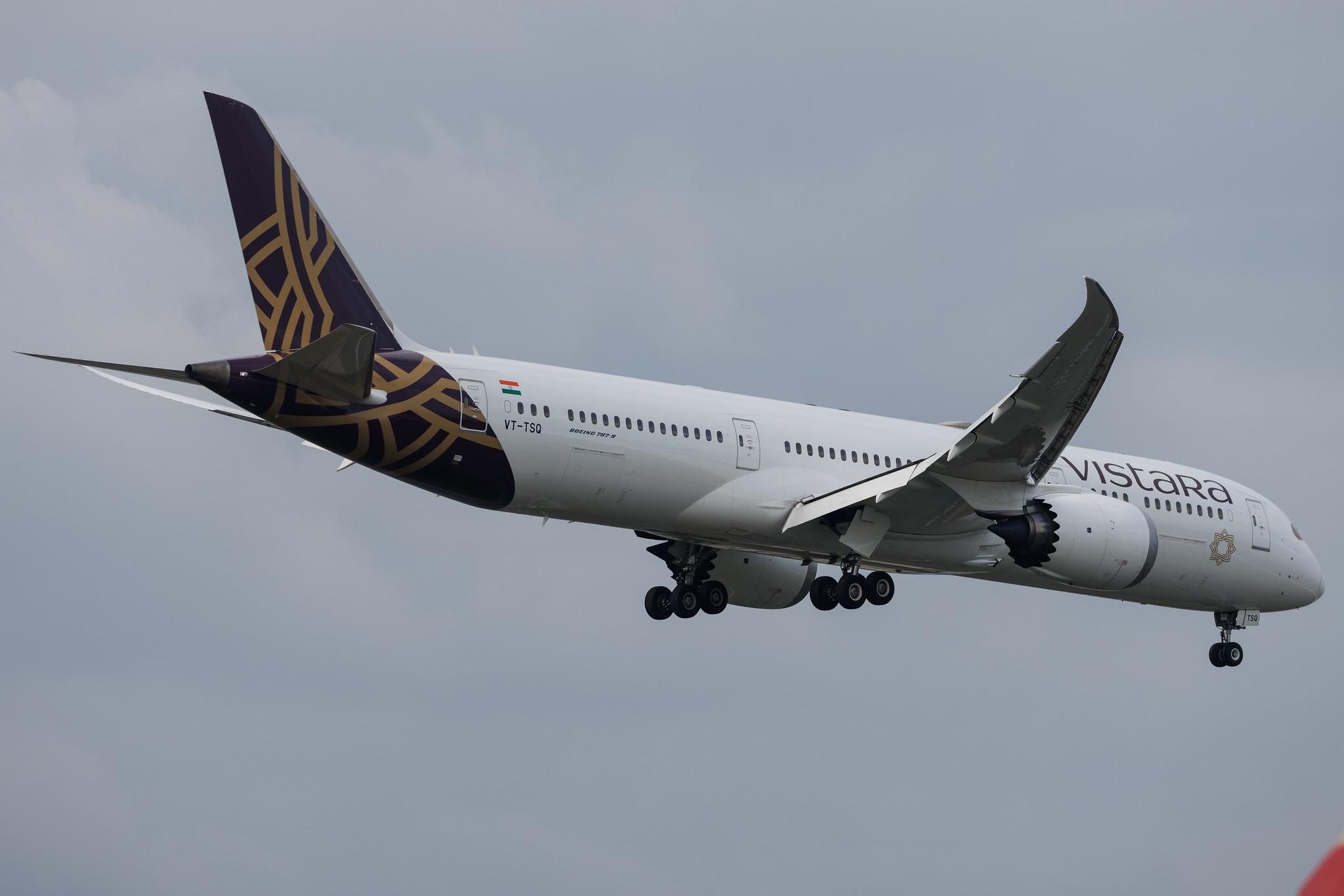 Frankfurt Airport: Vistara (UK / VTI) | Boeing 787-9 Dreamliner B789 | VT-TSQ | MSN 62725
