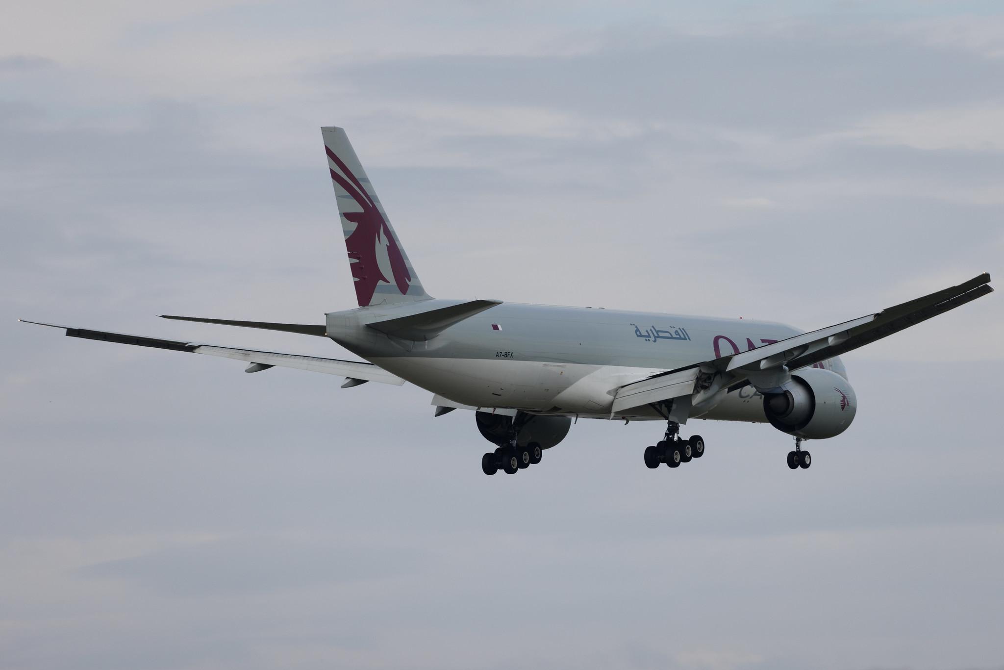 Frankfurt Airport: Qatar Cargo (QR / QTR) | Operator: Qatar Airways | B77L | A7-BFX | MSN 66870