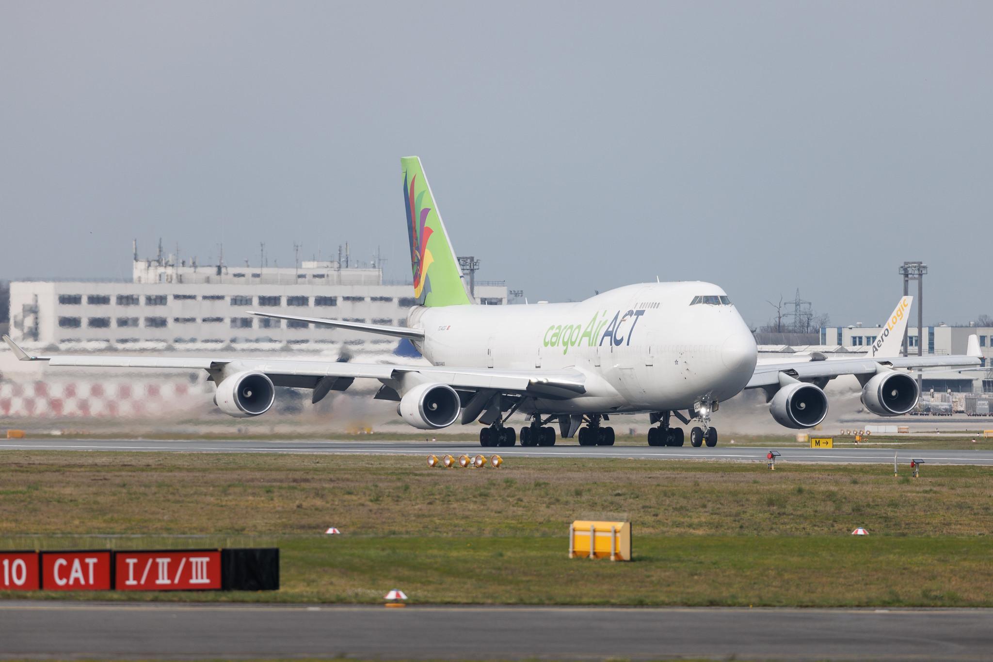 Frankfurt Airport: AirACT (9T / RUN) | Boeing 747-481(BDSF) B744 | TC-ACG | MSN 25641