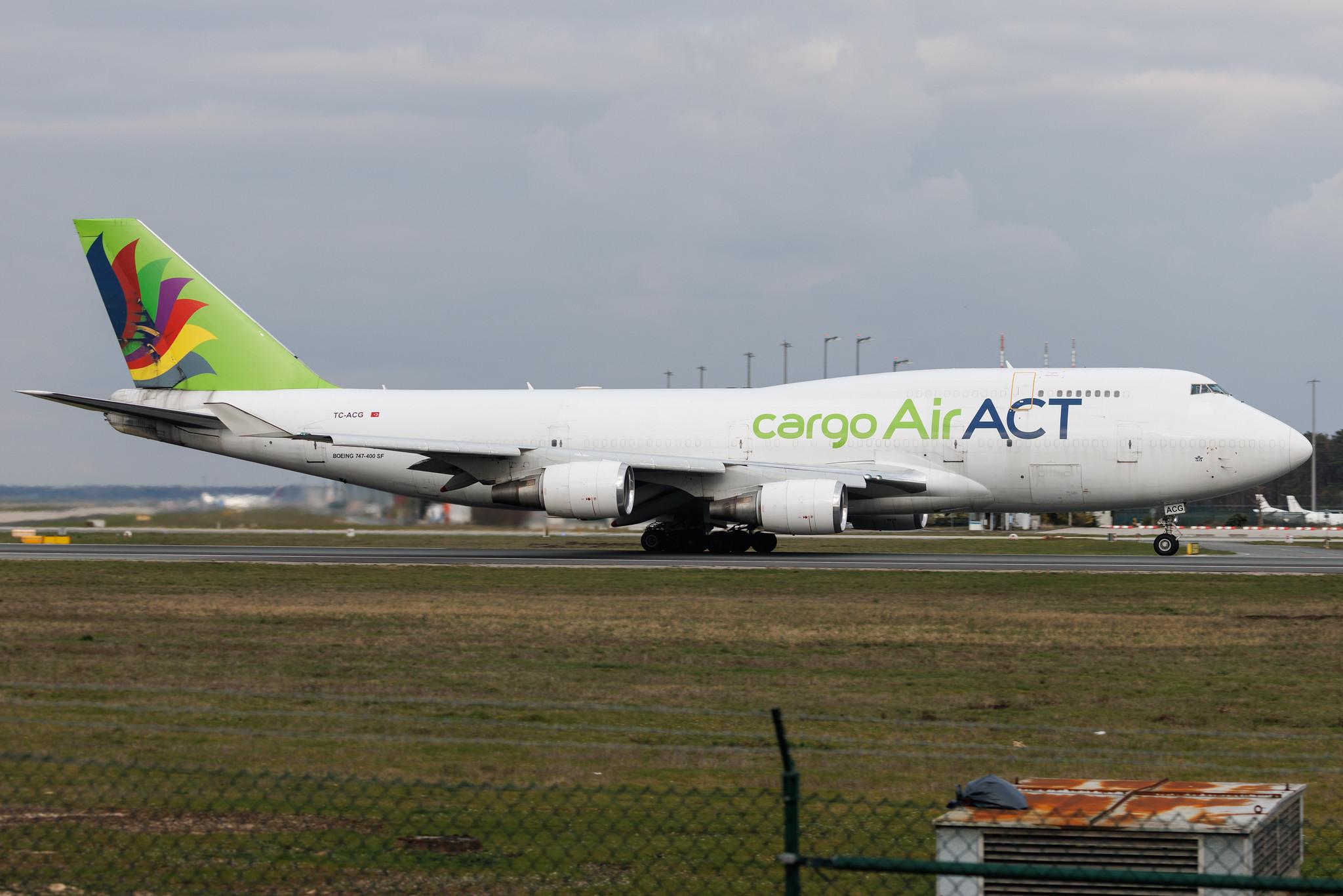 Frankfurt Airport: AirACT (9T / RUN) | Boeing 747-481(BDSF) B744 | TC-ACG | MSN 25641