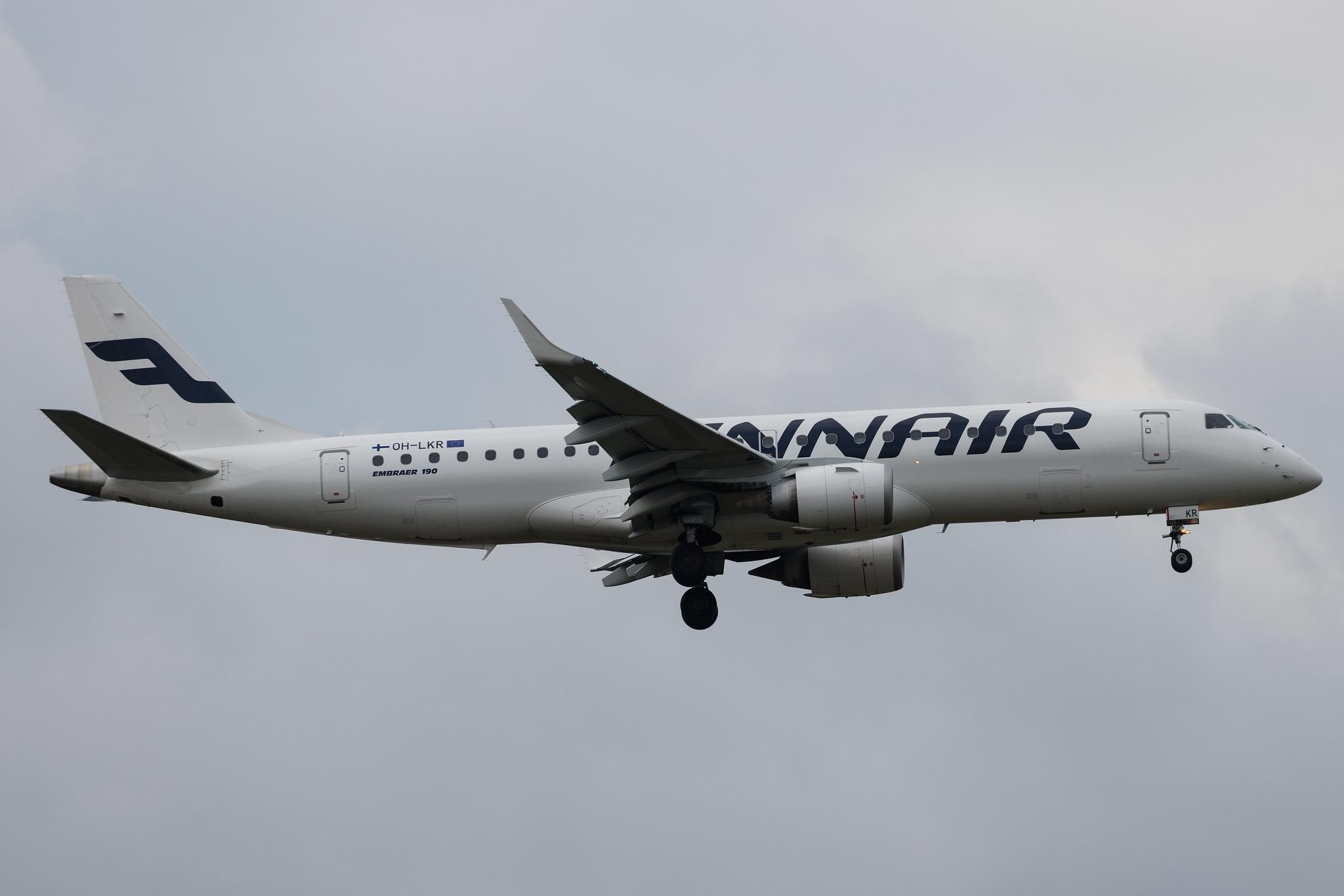 Frankfurt Airport: Finnair (AY / FIN) | Operator: NORRA | Embraer E190LR E190 | OH-LKR | MSN 19000436