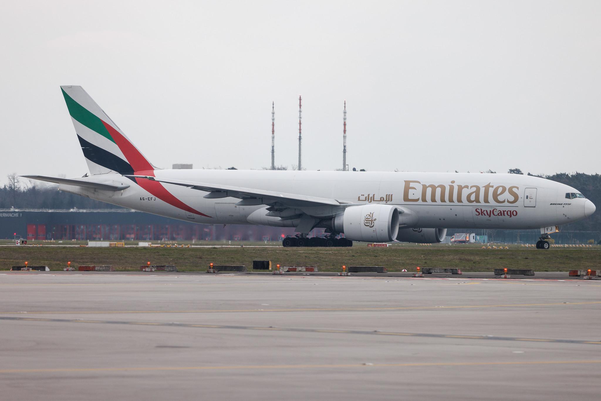 Frankfurt Airport: Emirates SkyCargo (EK / UAE) | Operator: Emirates | Boeing 777-F1H B77L | A6-EFJ | MSN 35610
