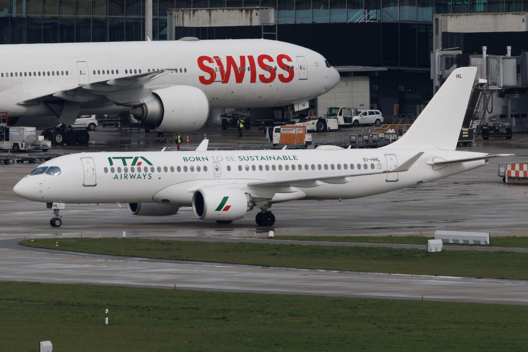 Flughafen Zürich: ITA Airways (AZ / ITY) | Livery: Born to be Sustainable Livery | Airbus A220-300 BCS3 | EI-HHL | MSN 55180