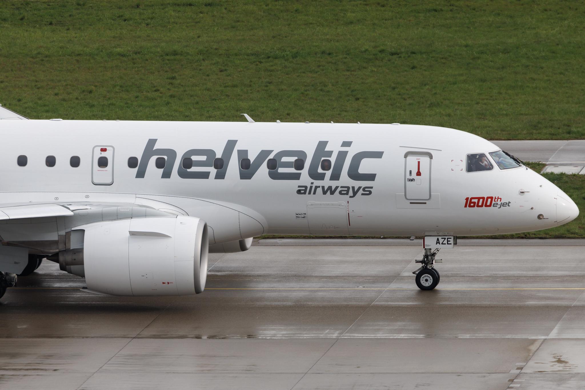 Flughafen Zürich: Helvetic Airways (2L / OAW) | Livery: 1600th E-jet sticker | Embraer E190-E2 E290 | HB-AZE | MSN 19020038