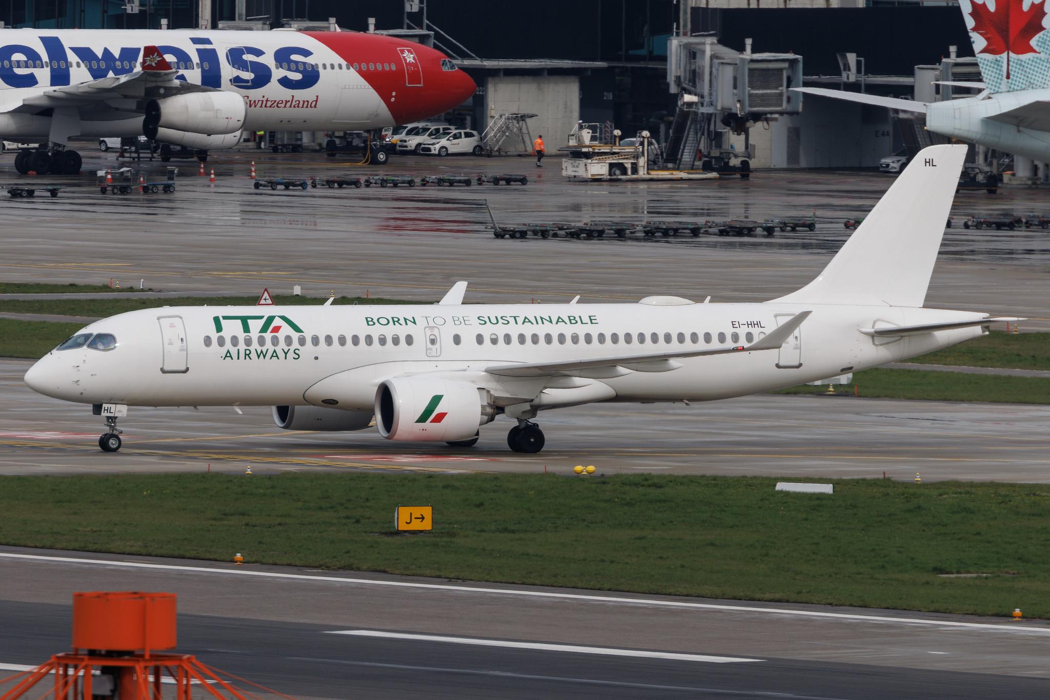 Flughafen Zürich: ITA Airways (AZ / ITY) | Livery: Born to be Sustainable Livery | Airbus A220-300 BCS3 | EI-HHL | MSN 55180