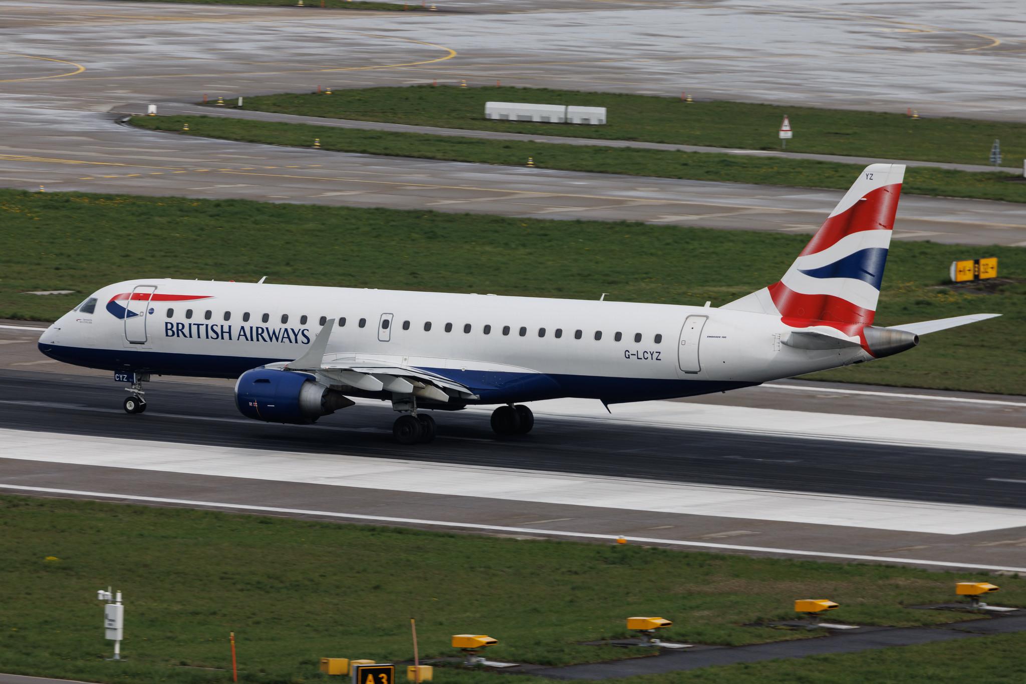 Flughafen Zürich: British Airways (BA / BAW) | Operator: BA CityFlyer | Embraer E190SR E190 | G-LCYZ | MSN 19000404