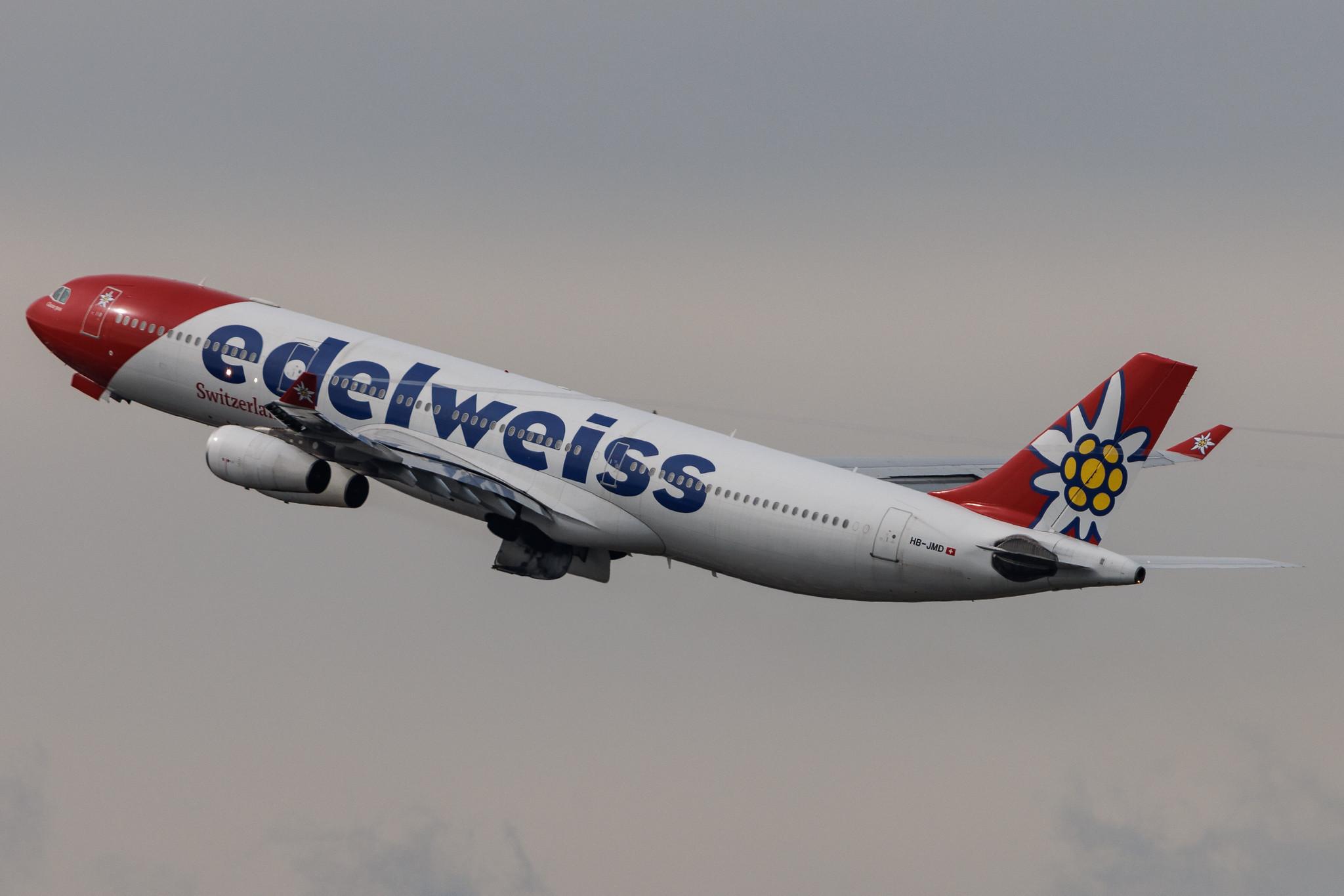 Flughafen Zürich: Edelweiss Air (WK / EDW) | Airbus A340-313 A343 | HB-JMD | MSN 556