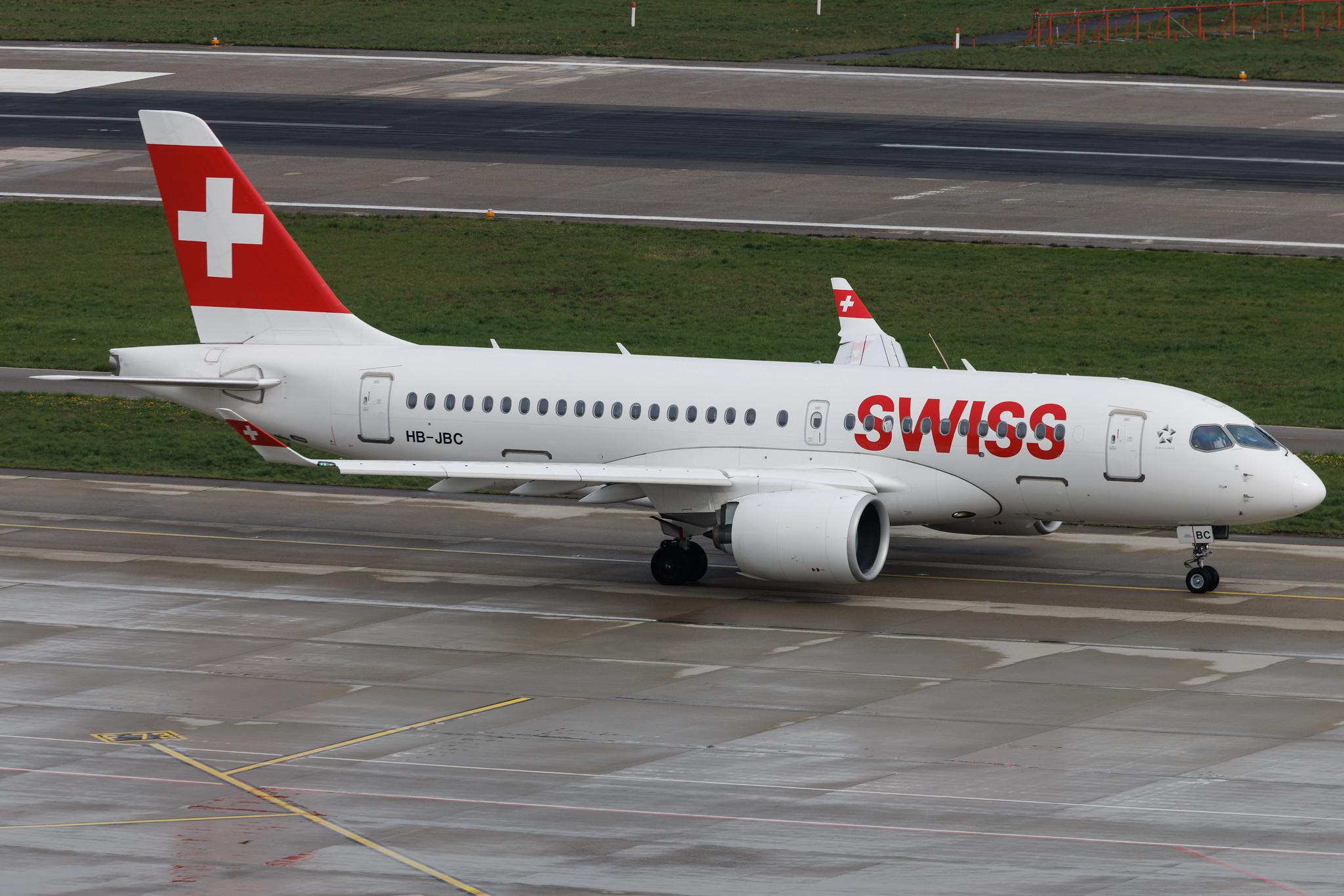 Flughafen Zürich: Swiss (LX / SWR) | Airbus A220-100 BCS1 | HB-JBC | MSN 50012