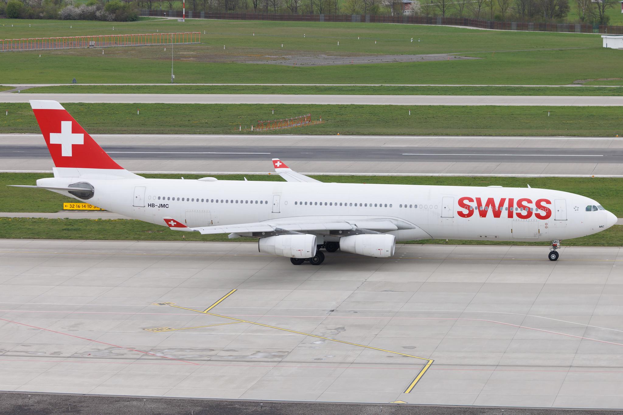 Flughafen Zürich: Swiss (LX / SWR) | Airbus A340-313 A343 | HB-JMC | MSN 0546