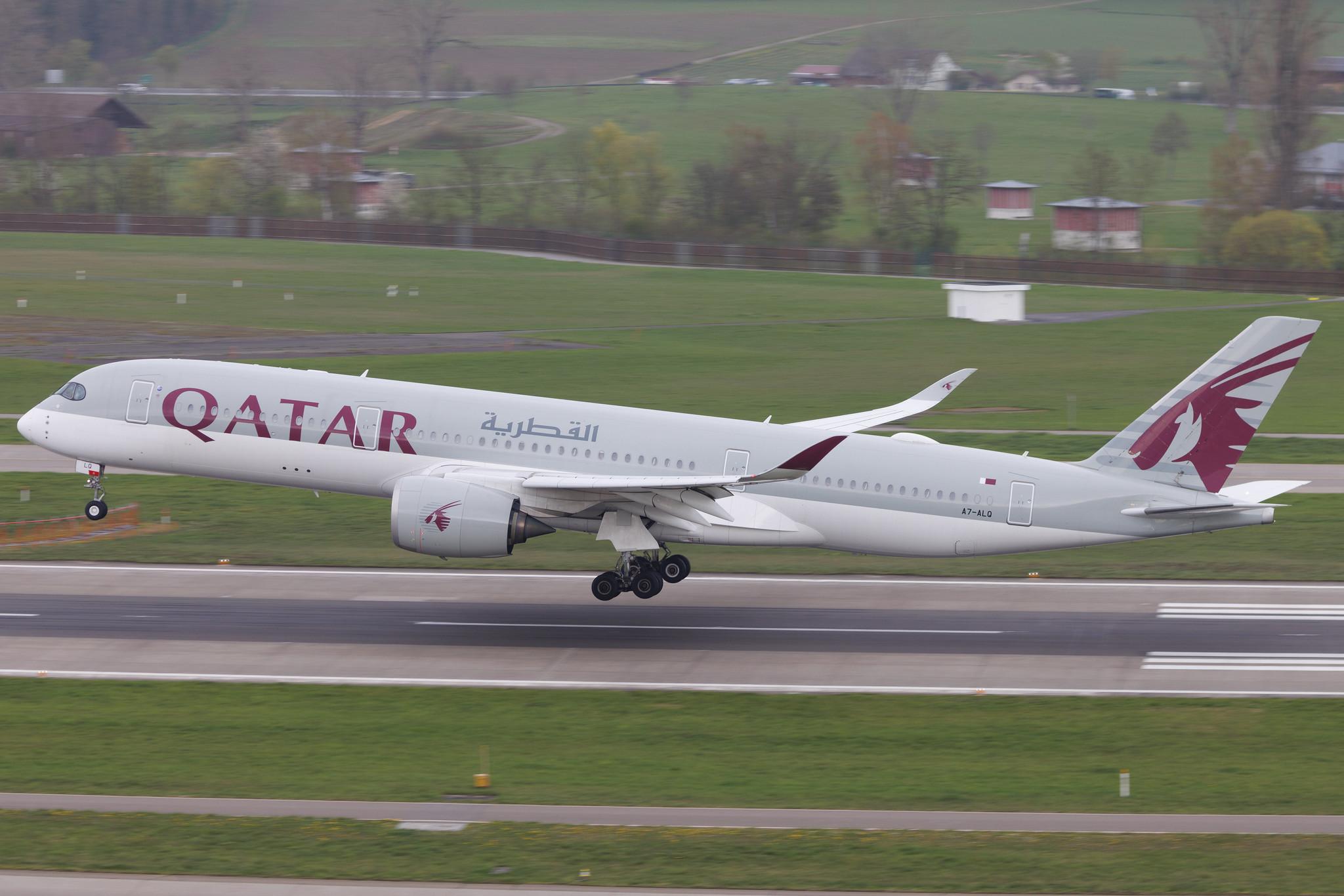 Flughafen Zürich: Qatar Airways (QR / QTR) | Airbus A350-941 A359 | A7-ALQ | MSN 076