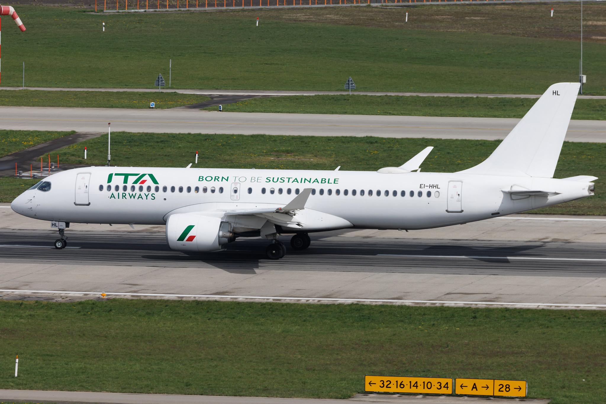Flughafen Zürich: ITA Airways (AZ / ITY) | Livery: Born to be Sustainable Livery | Airbus A220-300 BCS3 | EI-HHL | MSN 55180