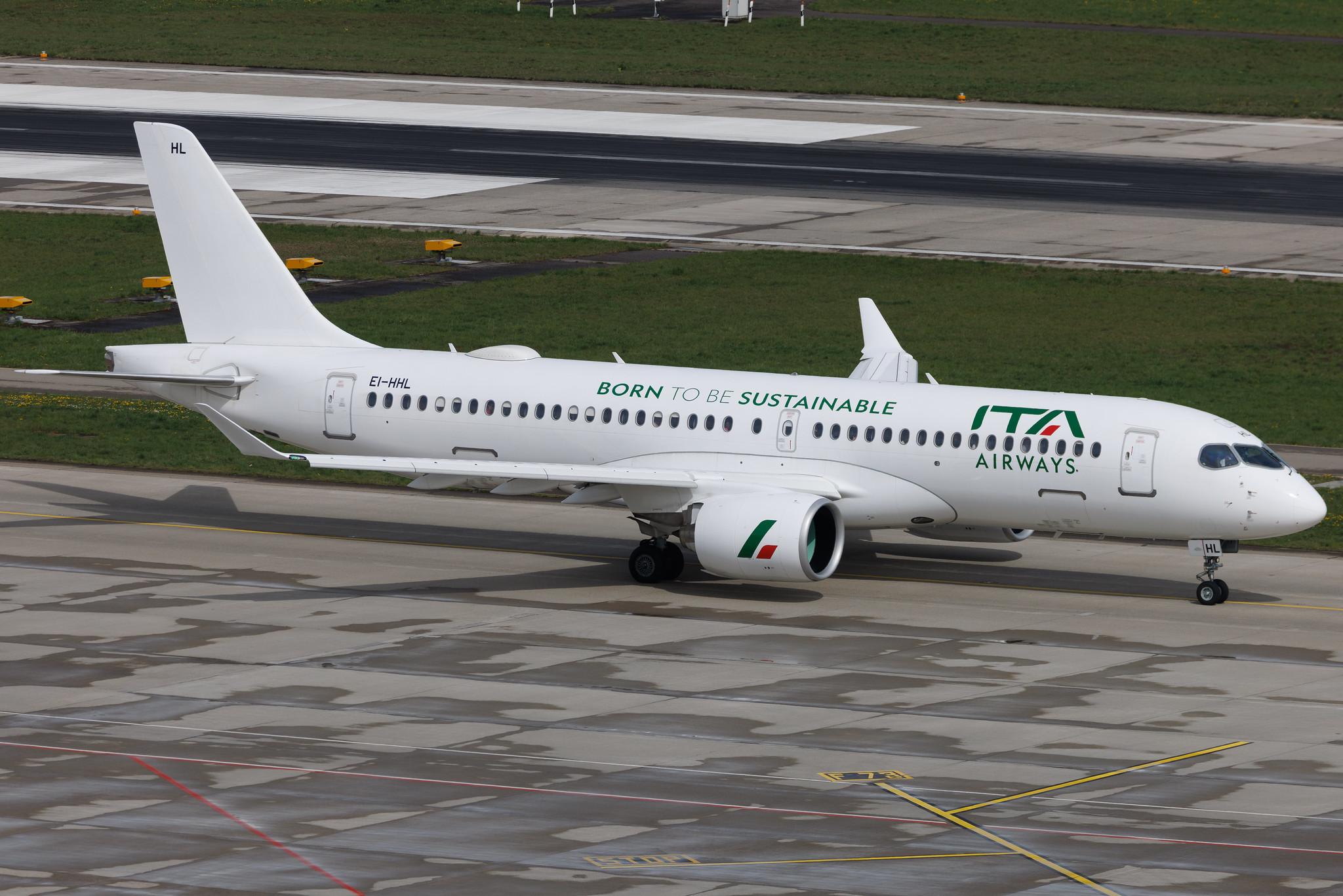 Flughafen Zürich: ITA Airways (AZ / ITY) | Livery: Born to be Sustainable Livery | Airbus A220-300 BCS3 | EI-HHL | MSN 55180