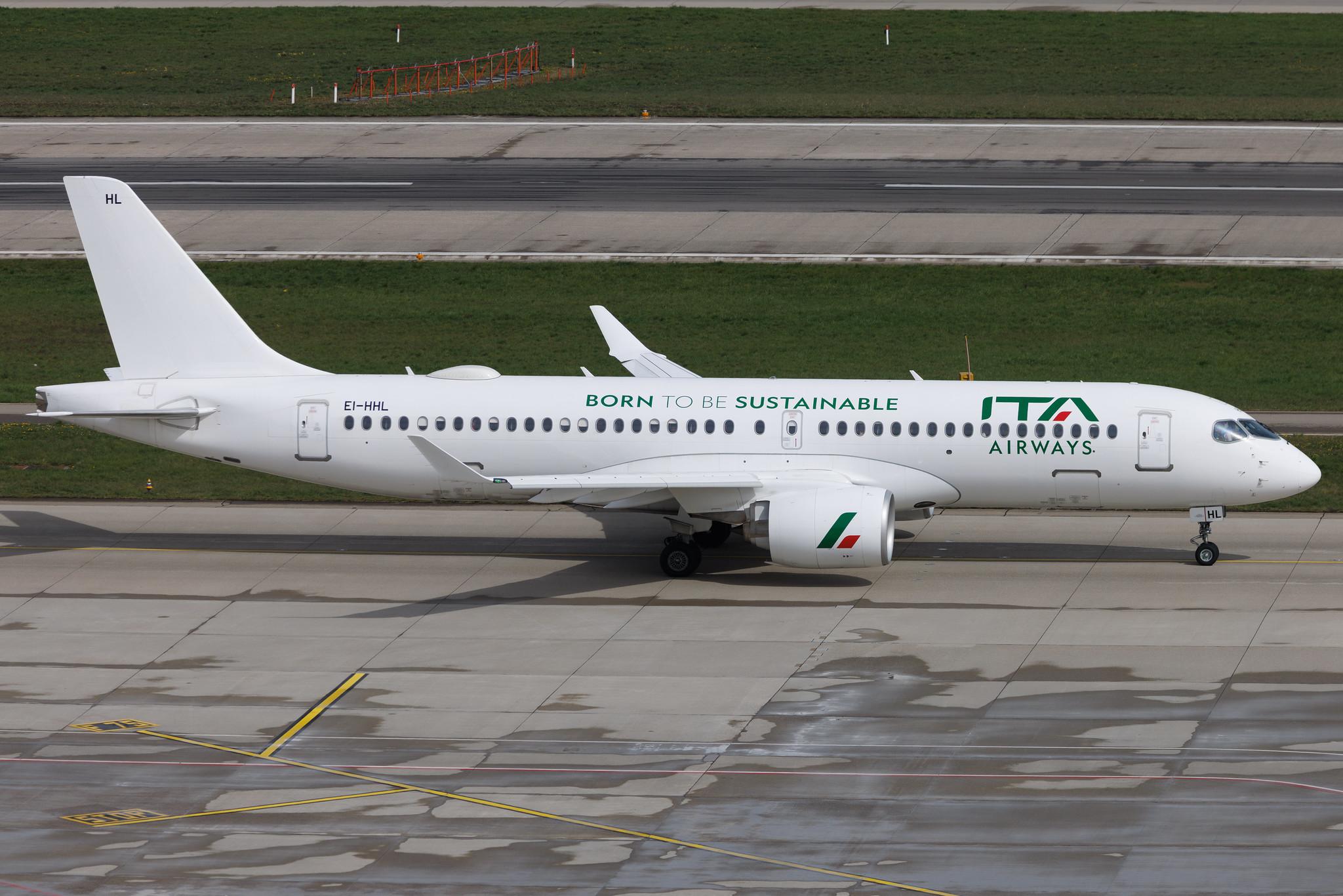 Flughafen Zürich: ITA Airways (AZ / ITY) | Livery: Born to be Sustainable Livery | Airbus A220-300 BCS3 | EI-HHL | MSN 55180