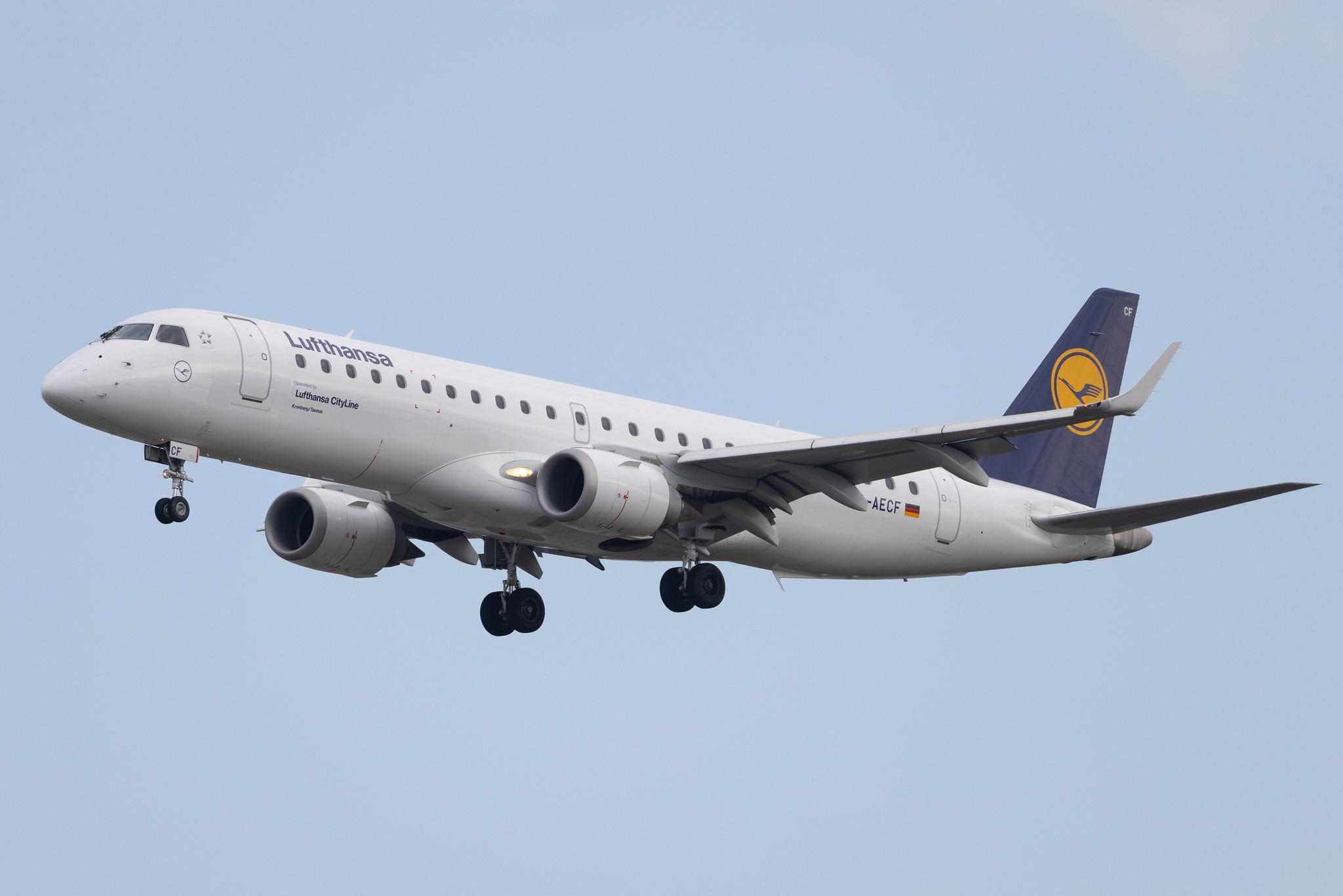 Frankfurt Airport: Lufthansa (LH / DLH) | Operator: Lufthansa CityLine | Embraer E190LR E190 | D-AECF | MSN 19000359