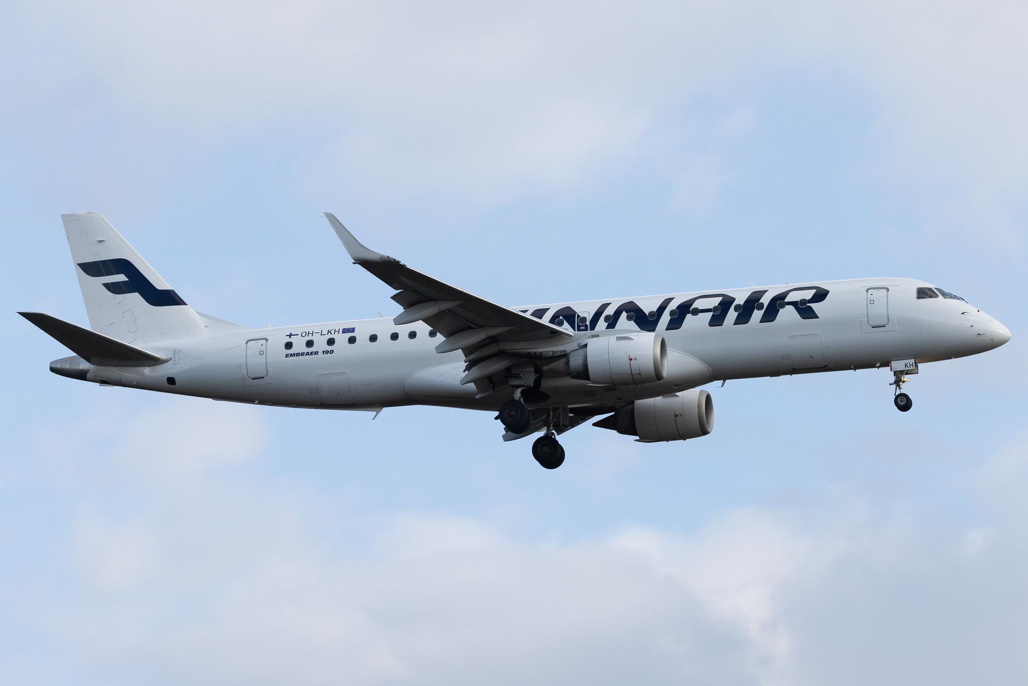 Frankfurt Airport: Finnair (AY / FIN) | Operator: NORRA | Embraer E190LR E190 | OH-LKH | MSN 19000086