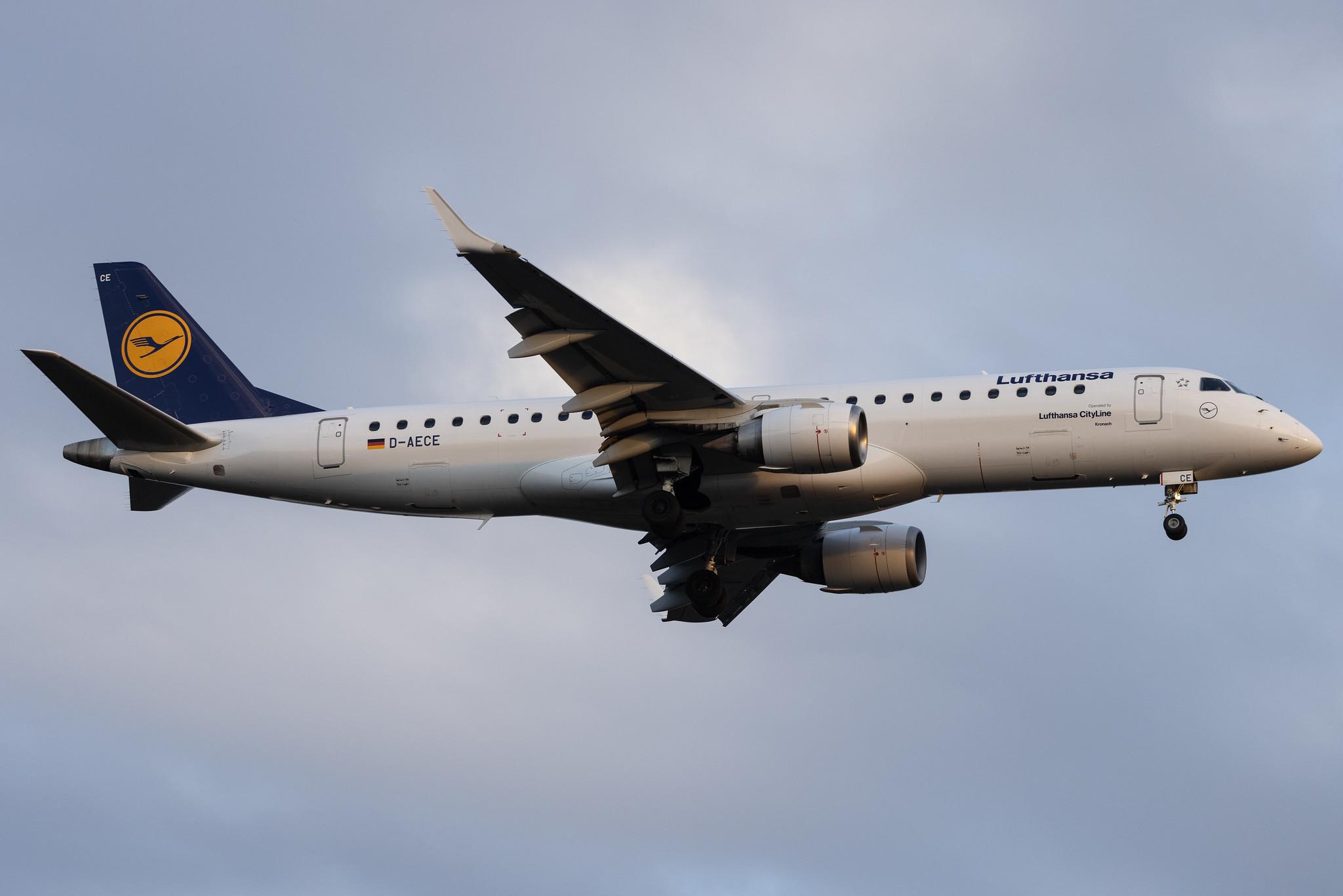 Frankfurt Airport: Lufthansa (LH / DLH) | Operator: Lufthansa CityLine | Embraer E190LR E190 | D-AECE | MSN 19000341