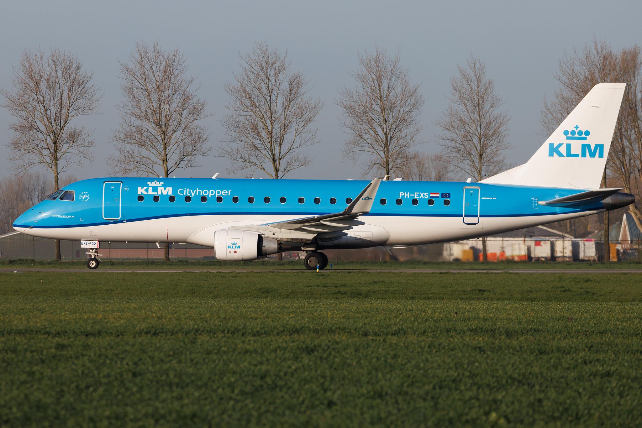Amsterdam Schiphol: KLM (KL / KLM) | Operator: KLM Cityhopper | Embraer E175STD E75L | PH-EXS | MSN 17000702
