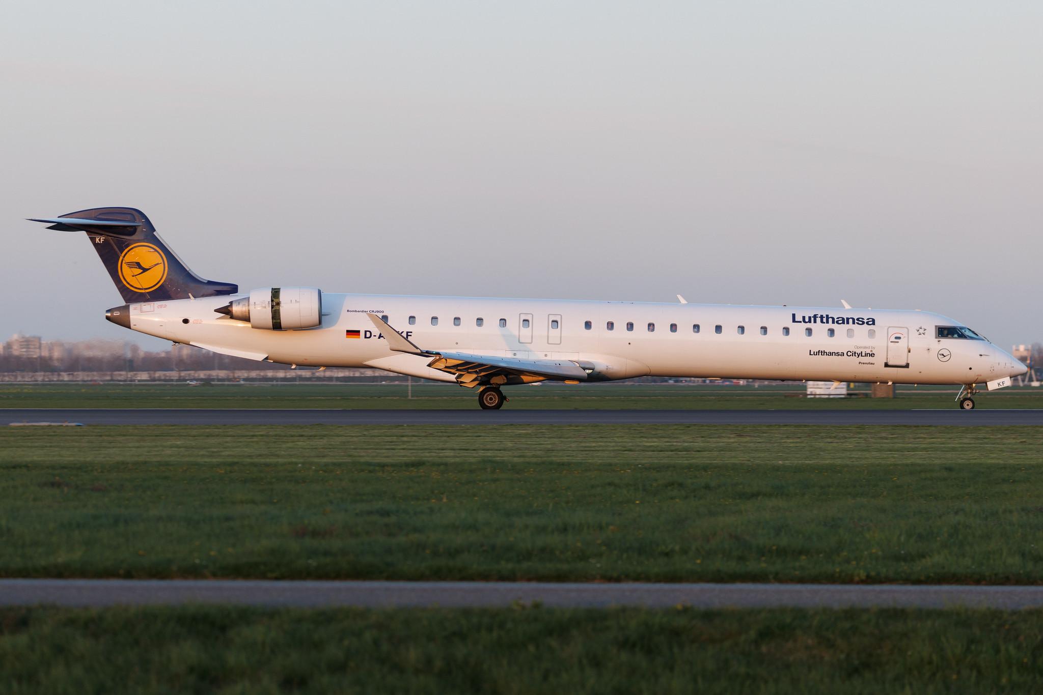 Amsterdam Schiphol: Lufthansa (LH / DLH) | Operator: Lufthansa CityLine | Mitsubishi CRJ-900LR CRJ9 | D-ACKF | MSN 15083