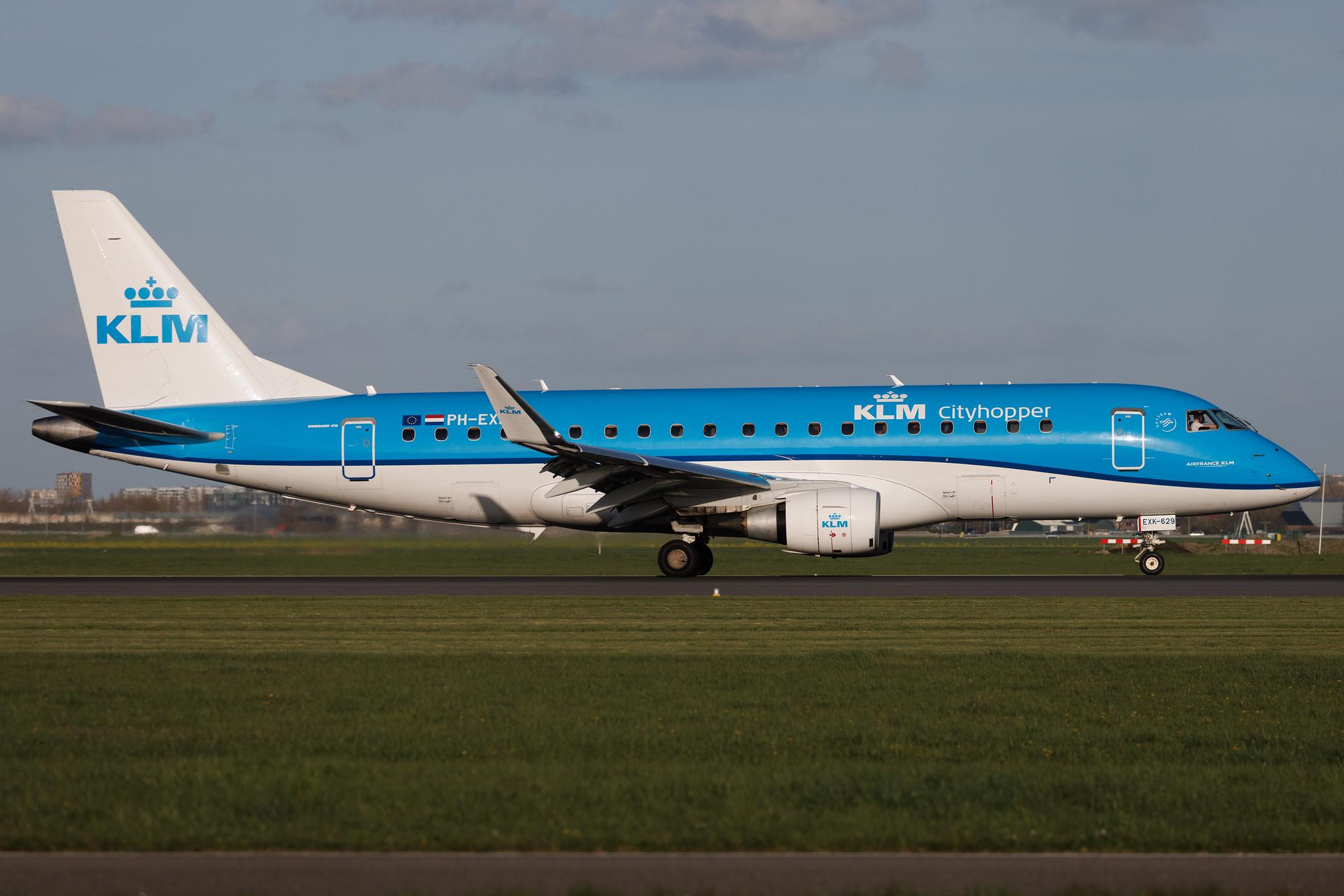 Amsterdam Schiphol: KLM (KL / KLM) | Operator: KLM Cityhopper | Embraer E175STD E75L | PH-EXU | MSN 17000708