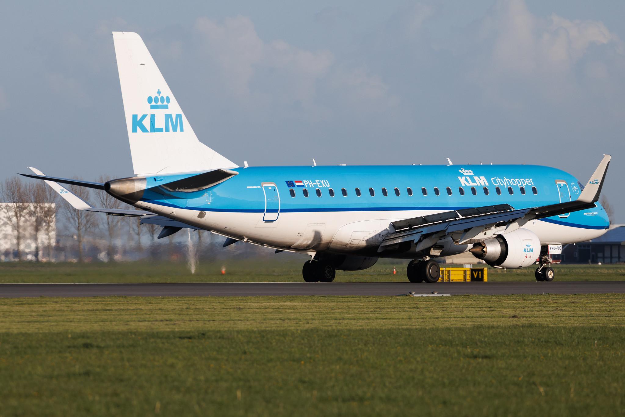 Amsterdam Schiphol: KLM (KL / KLM) | Operator: KLM Cityhopper | Embraer E175STD E75L | PH-EXU | MSN 17000708