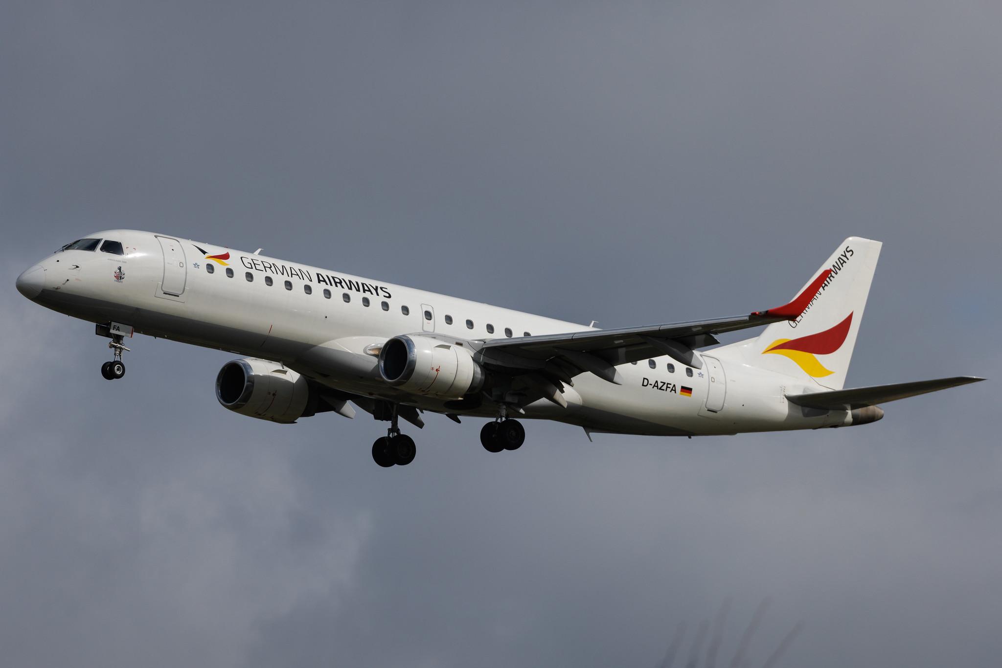 Amsterdam Schiphol: German Airways (ZQ / GER) | Embraer E190LR E190 | D-AZFA | MSN 19000063
